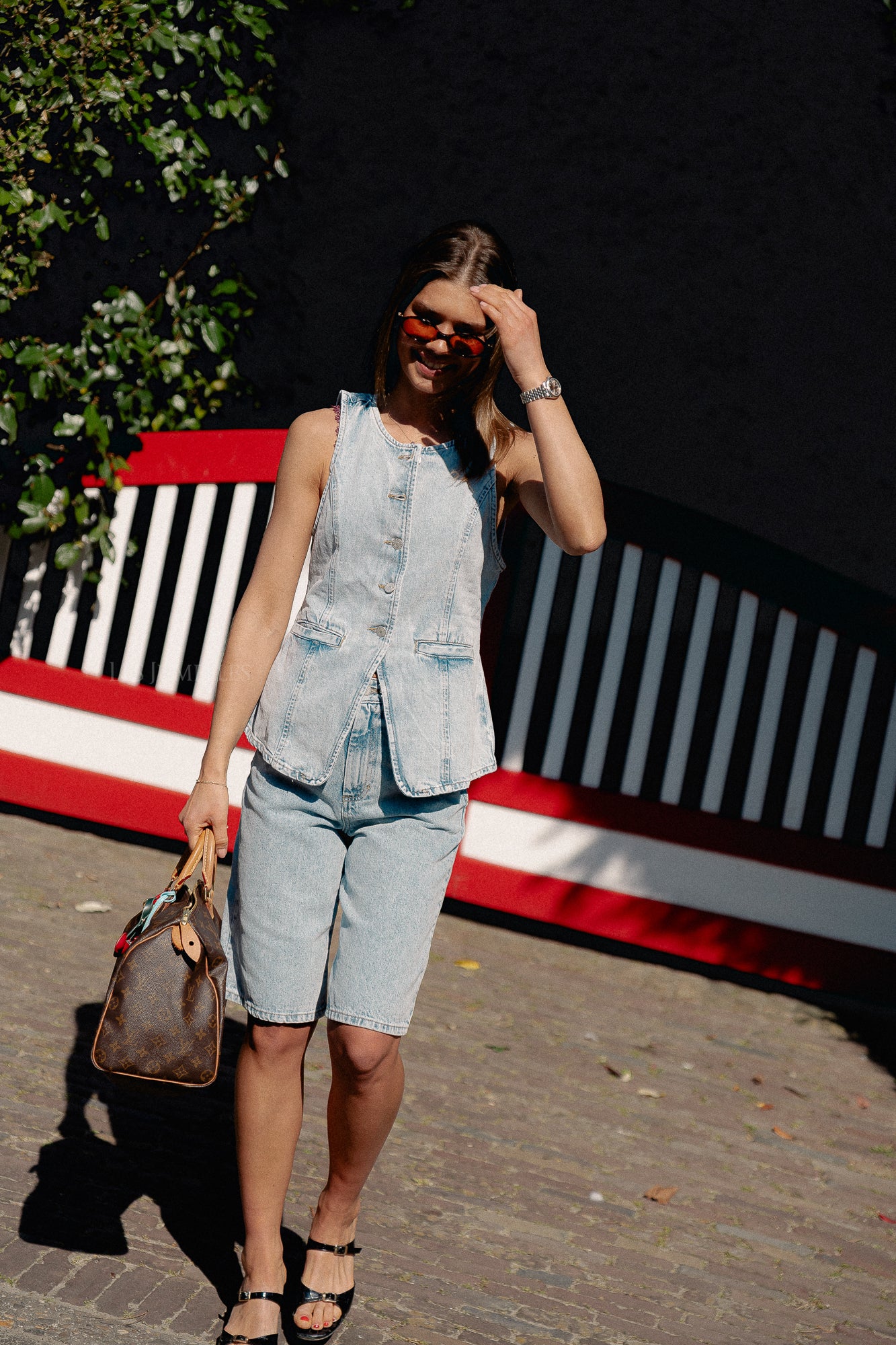 Addison denim shorts light blue