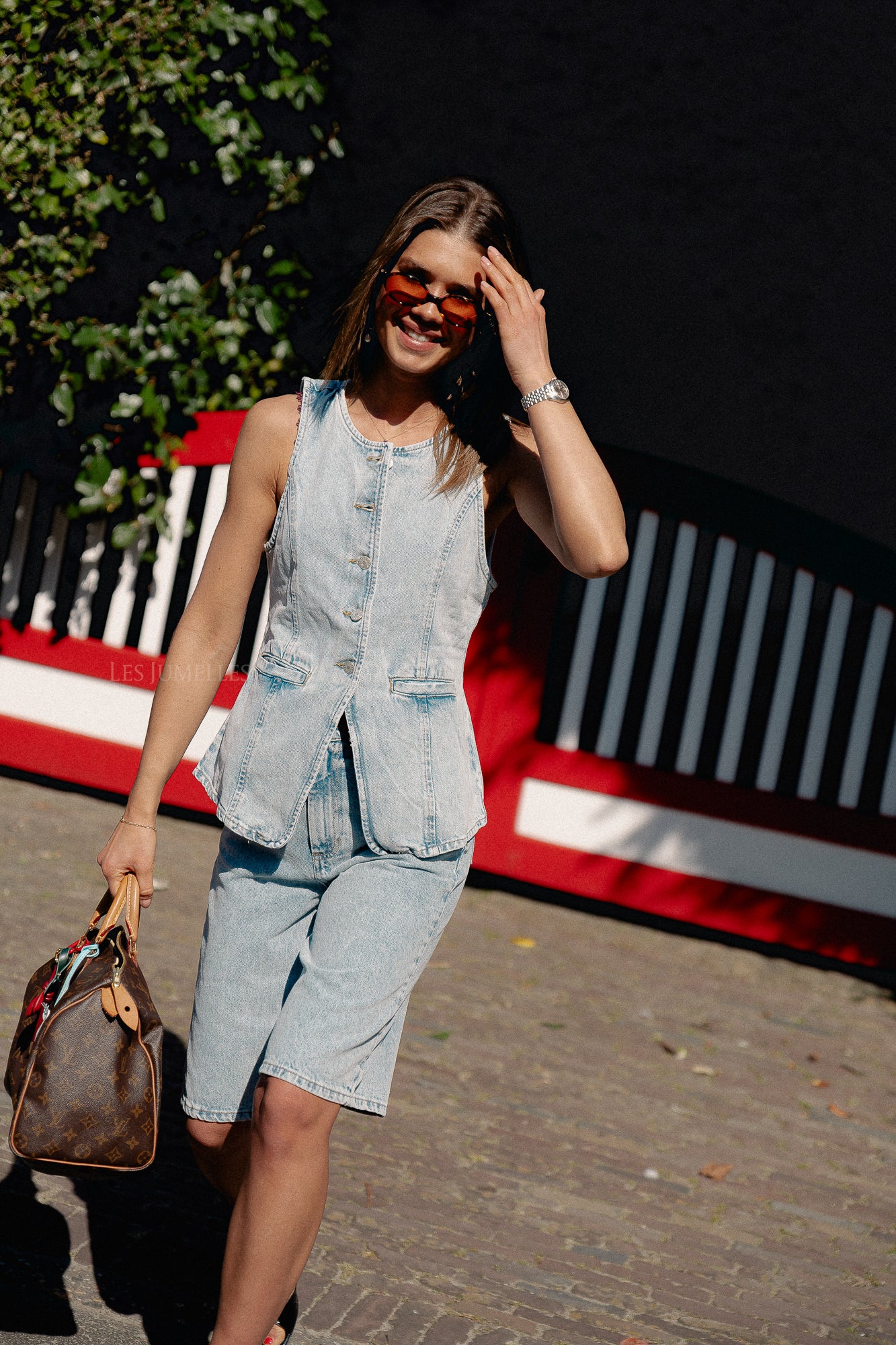 Addison denim shorts light blue
