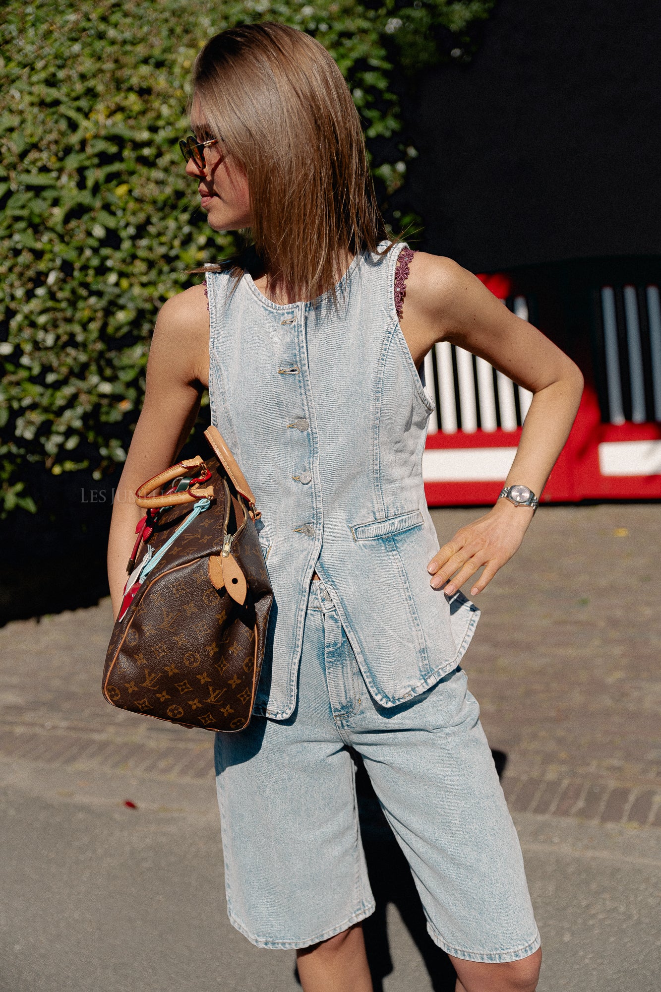 Addison denim shorts light blue