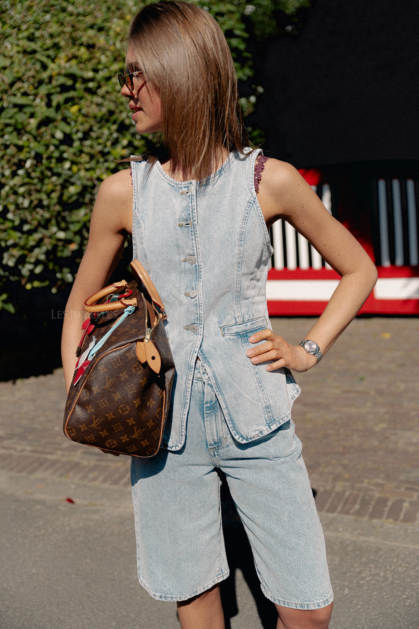 Addison denim shorts light blue