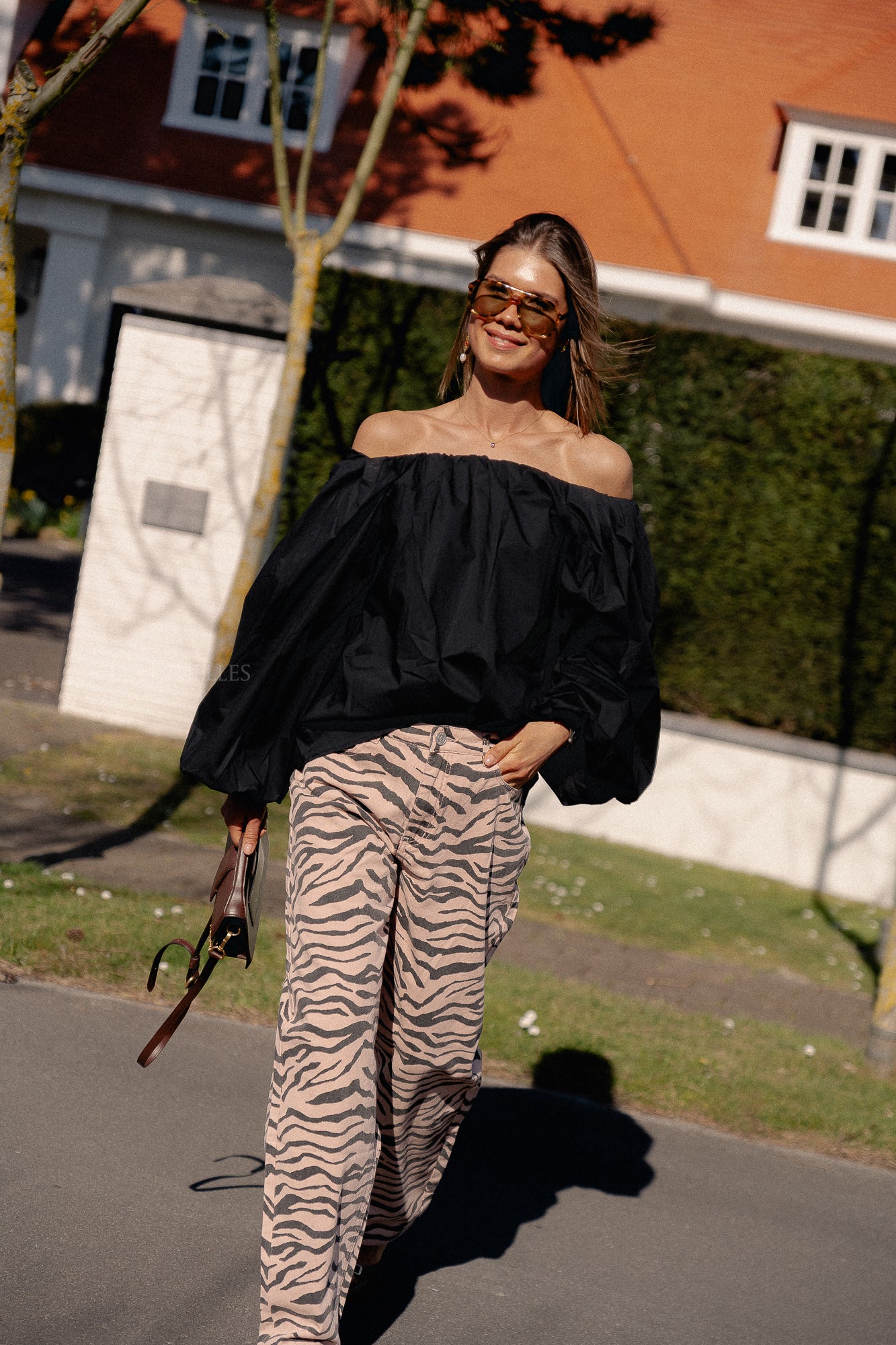 Fran off shoulder blouse zwart