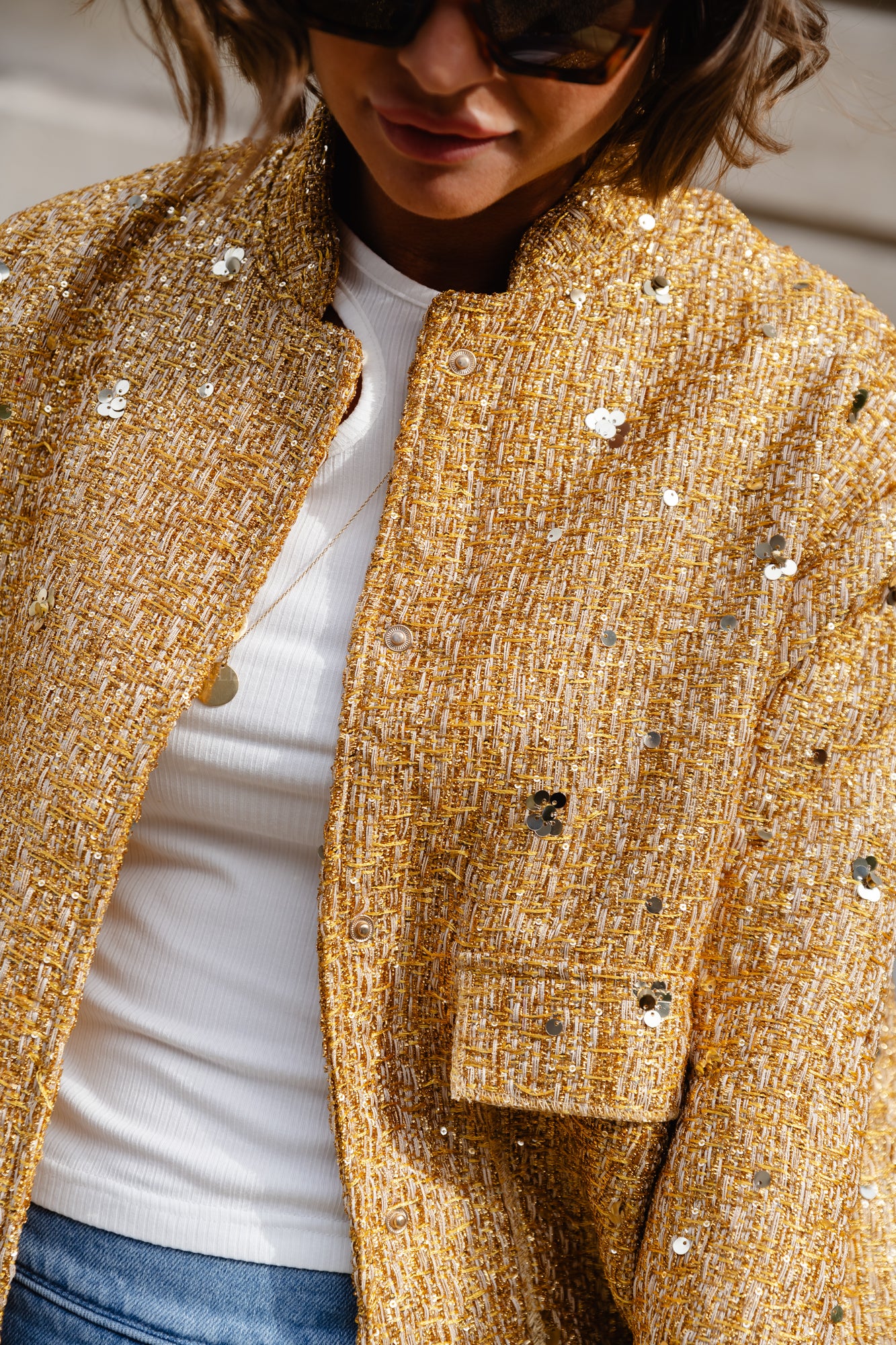 Goldie sequined jacket gold