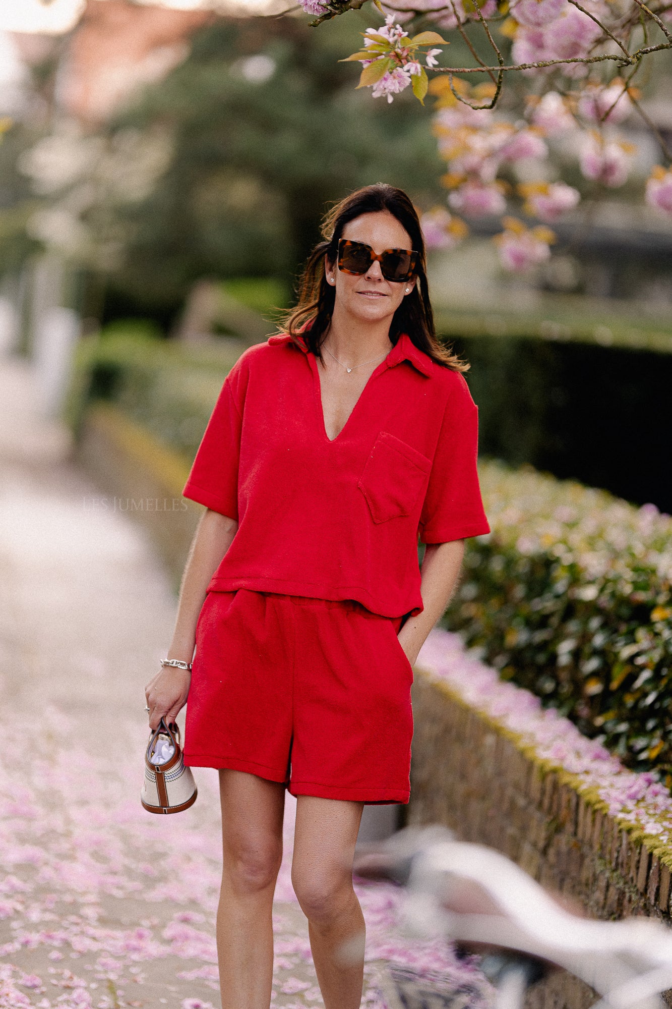 Maggie SS blouse mandarin red