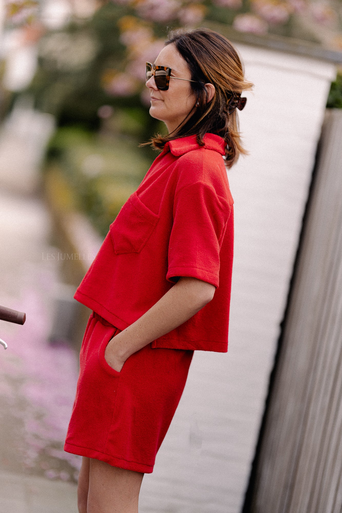 Maggie SS blouse mandarin red