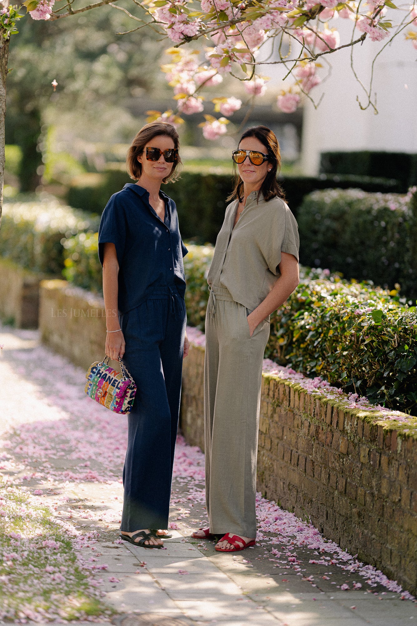 Pantalon long en lin SLFViva-Gulia HW vert olive
