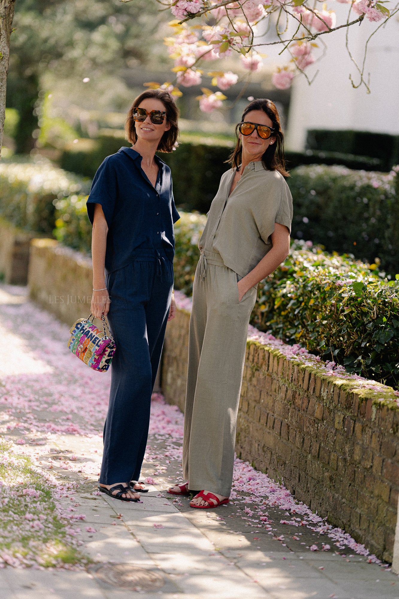 SLFViva-Gulia HW long linen pant dark sapphire