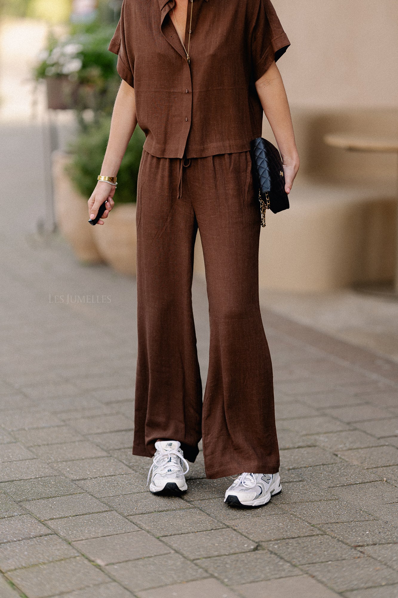 SLFViva-Gulia HW long linen pant chestnut