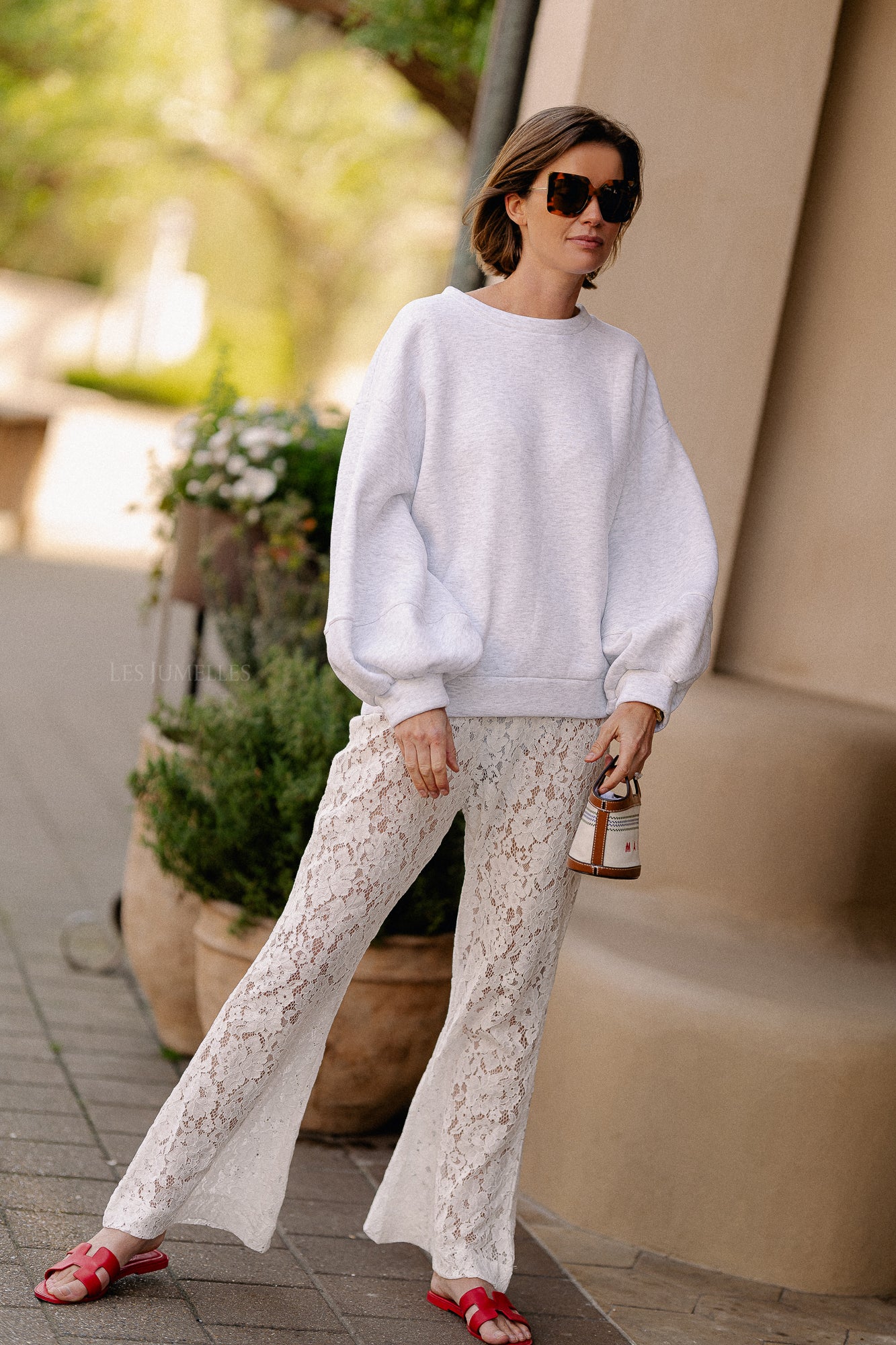 Lola kanten broek ecru