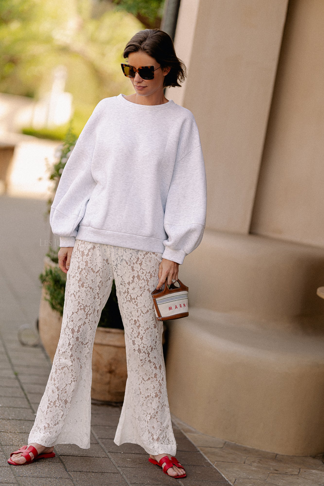 Lola kanten broek ecru
