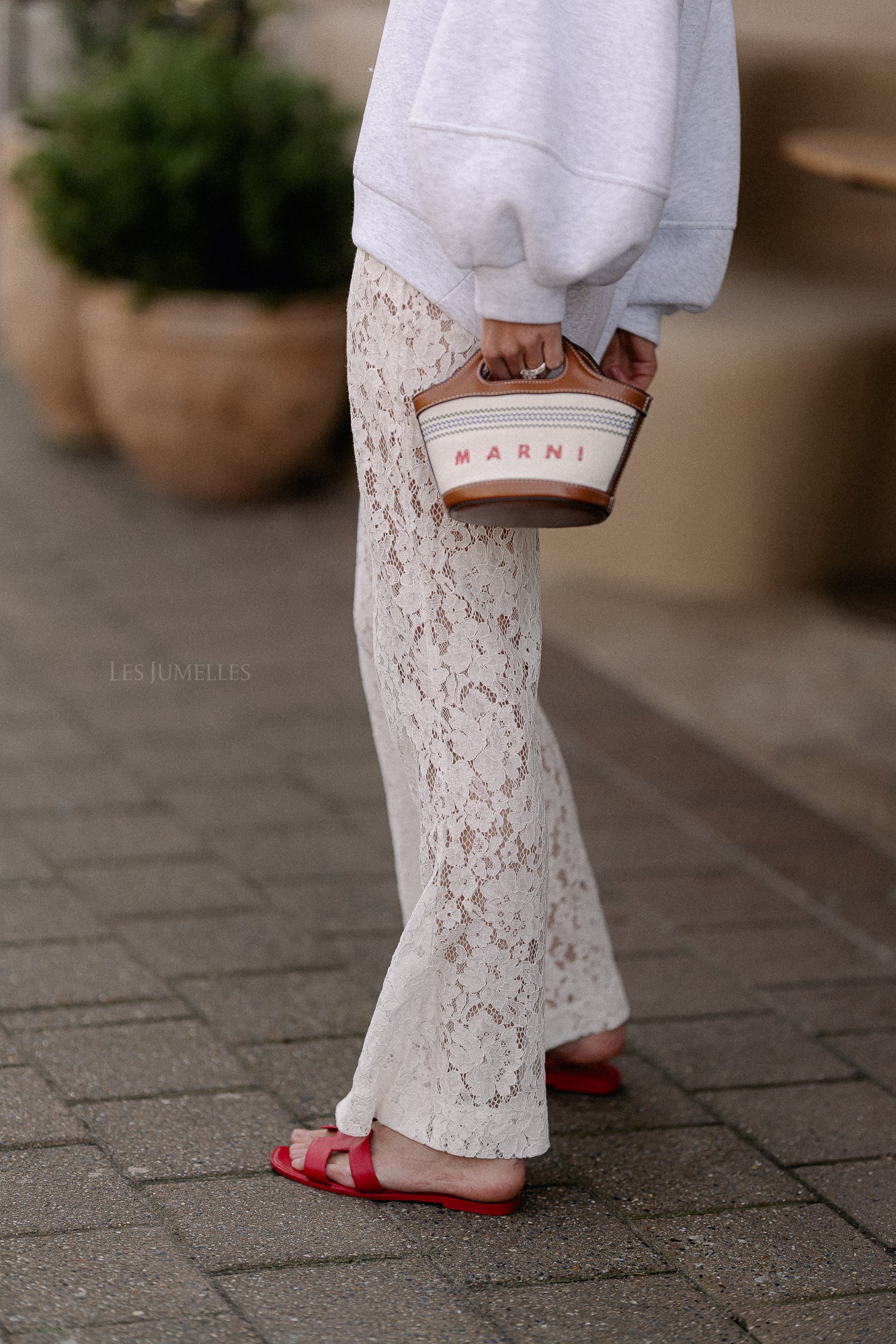Lola kanten broek ecru