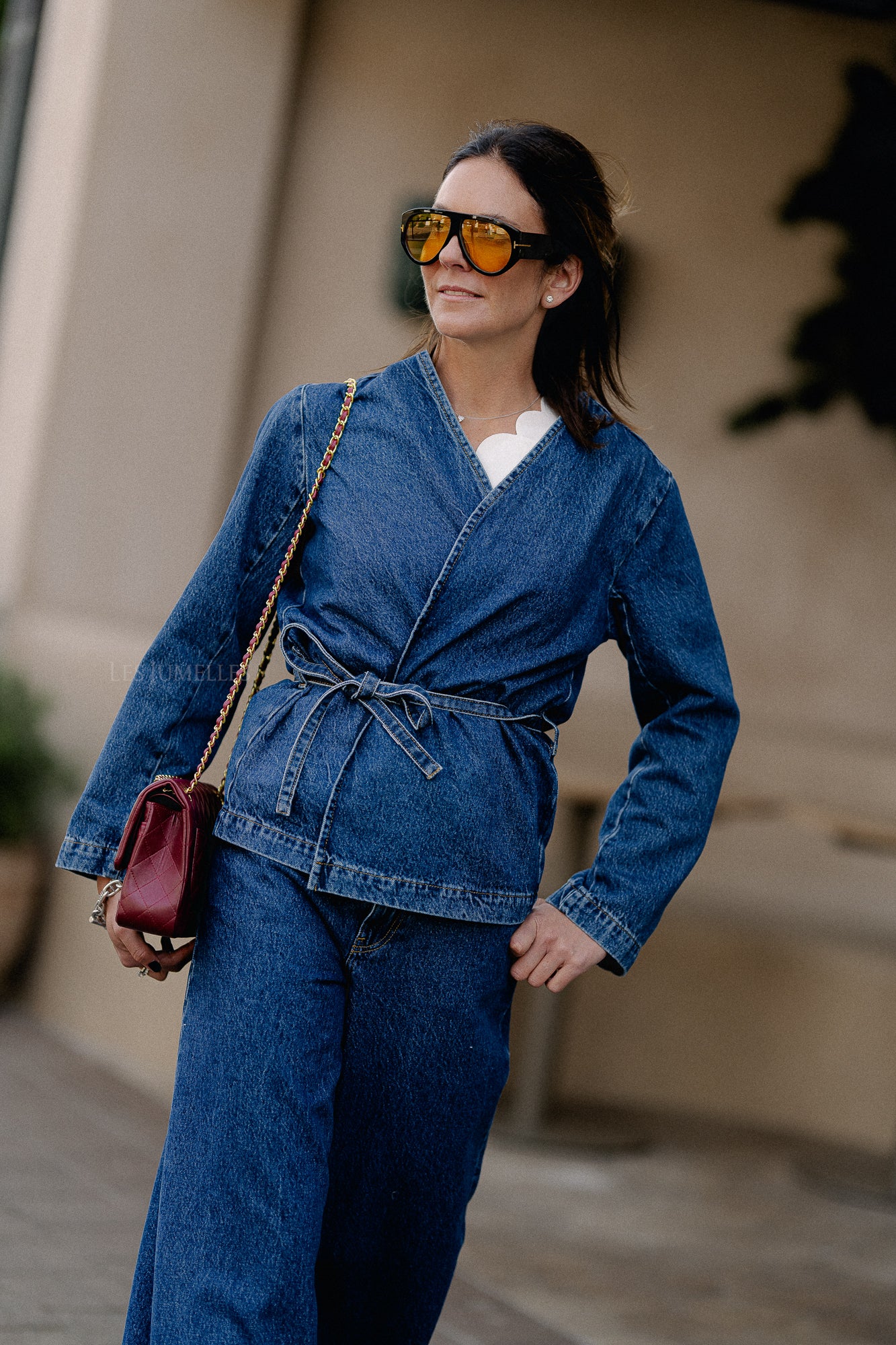 OBJMallie L/S LO blazer medium blue denim
