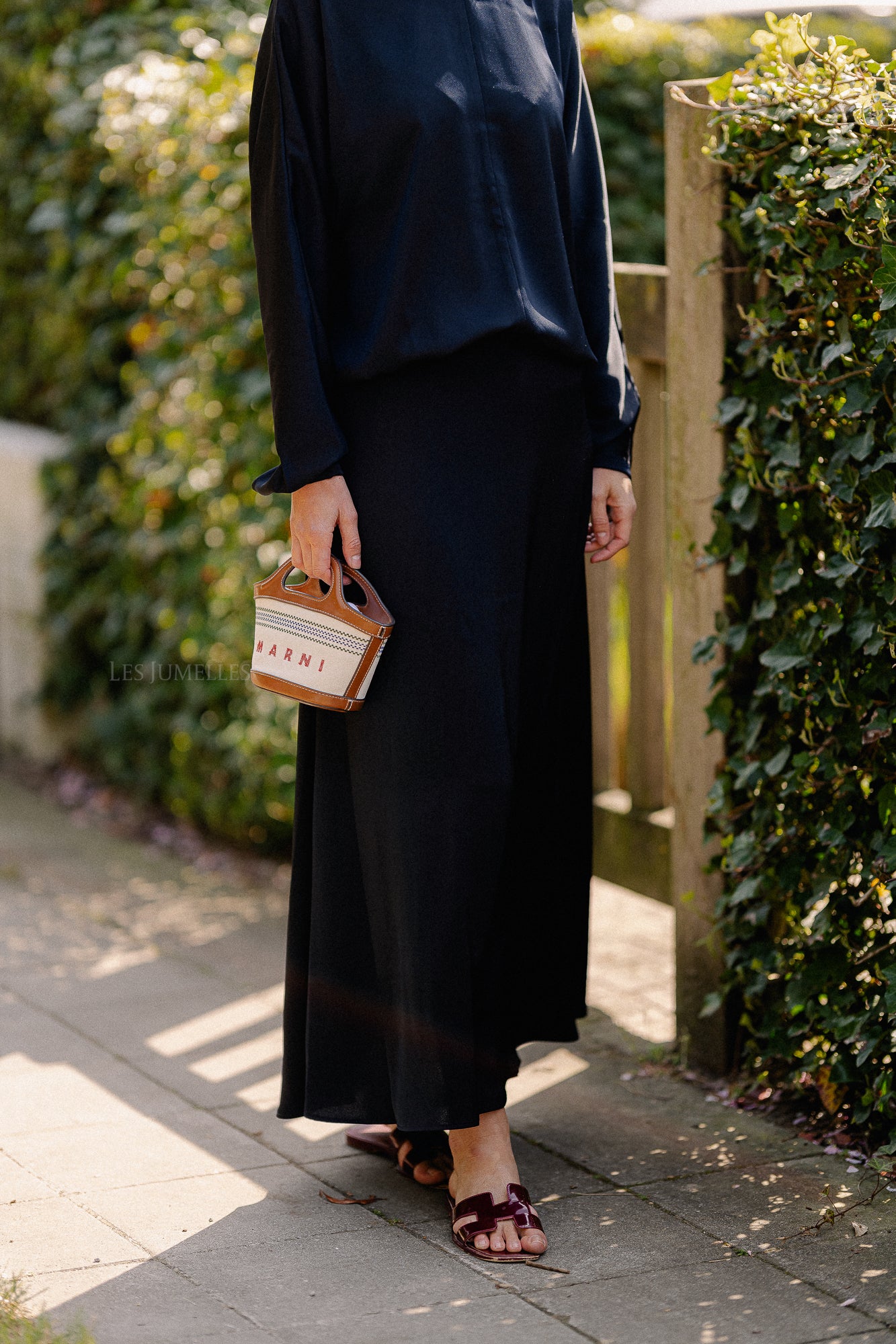 Manon satin skirt navy
