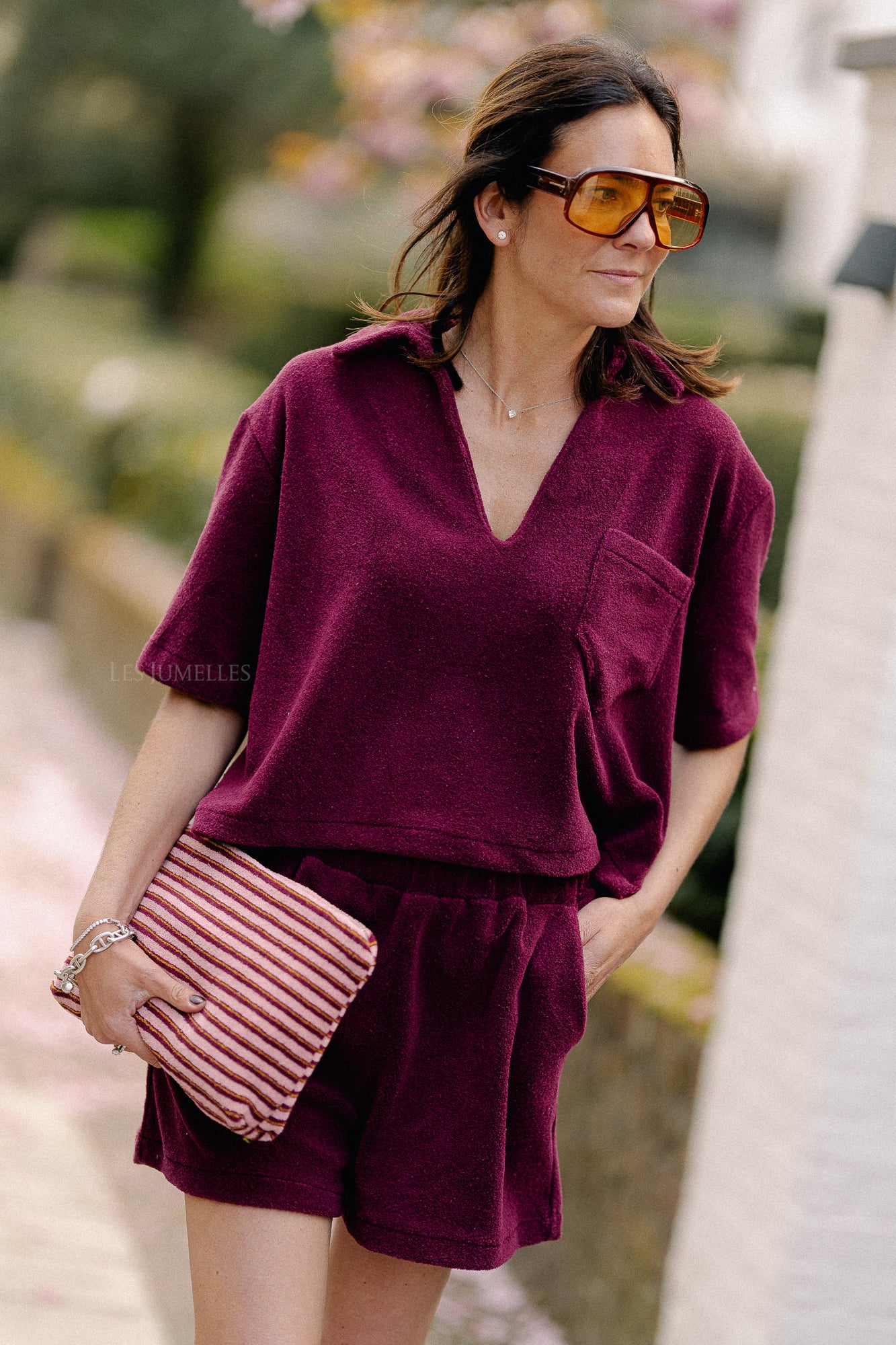 Maggie SS blouse burgundy