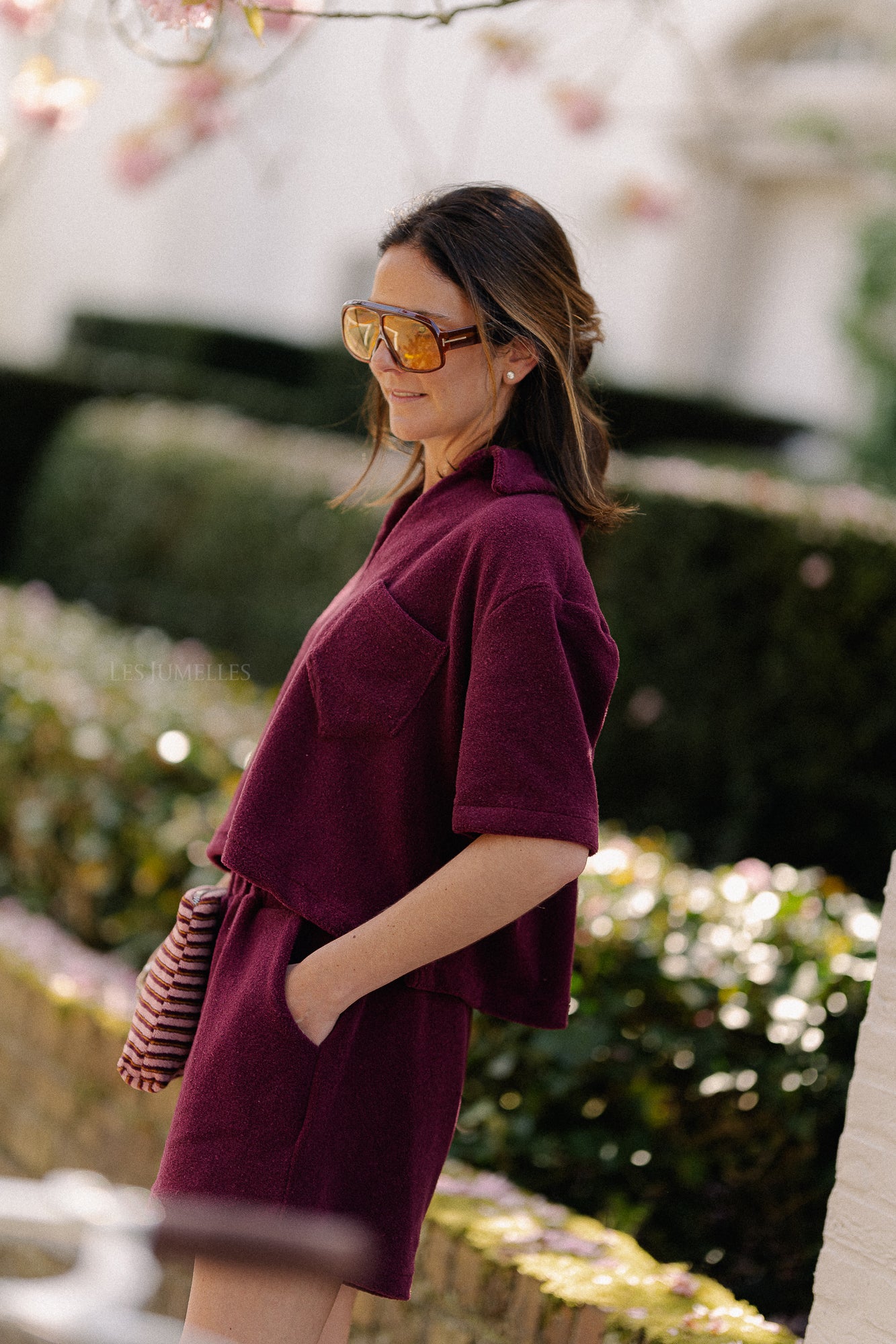 Maggie SS blouse burgundy