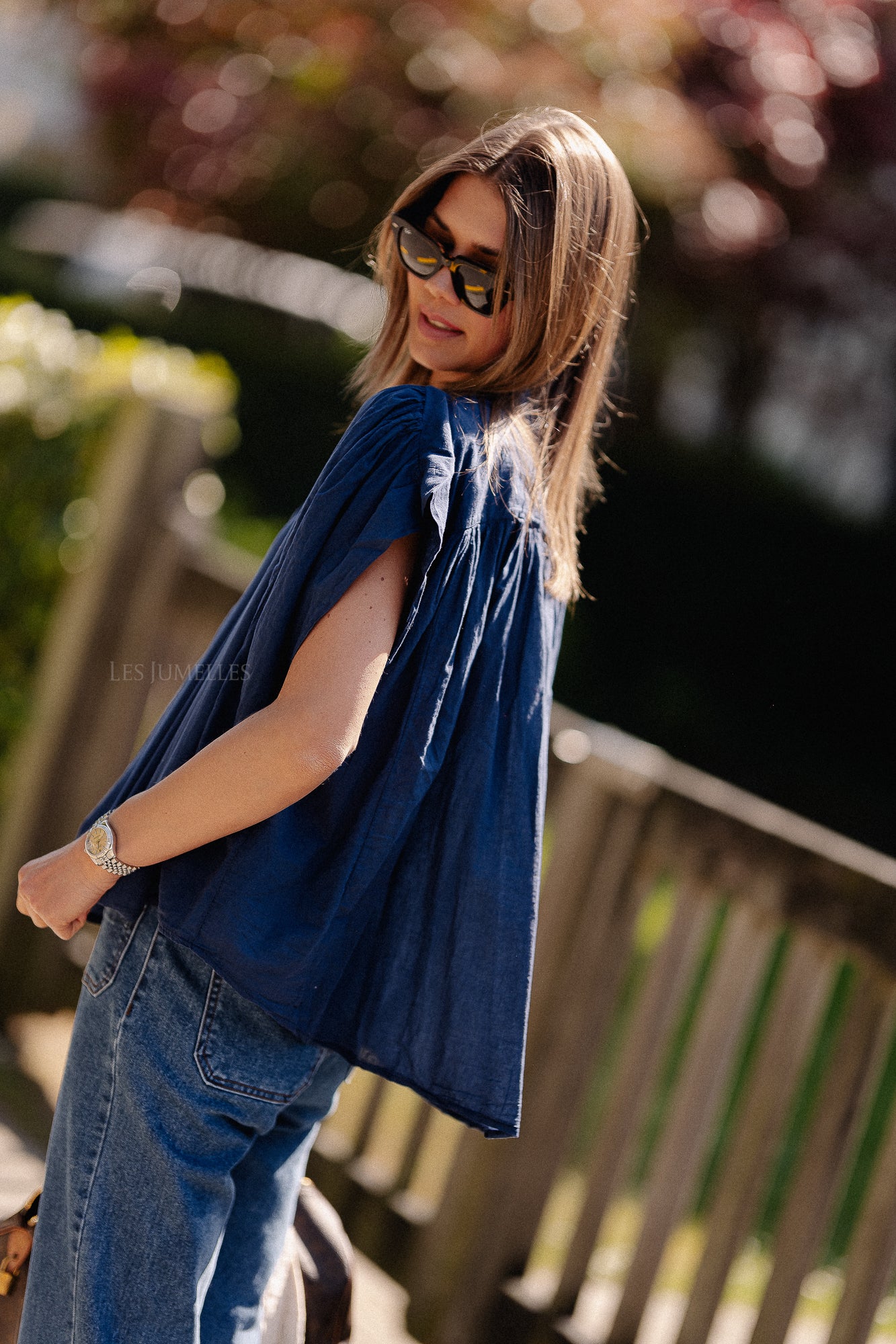 Portia blouse navy