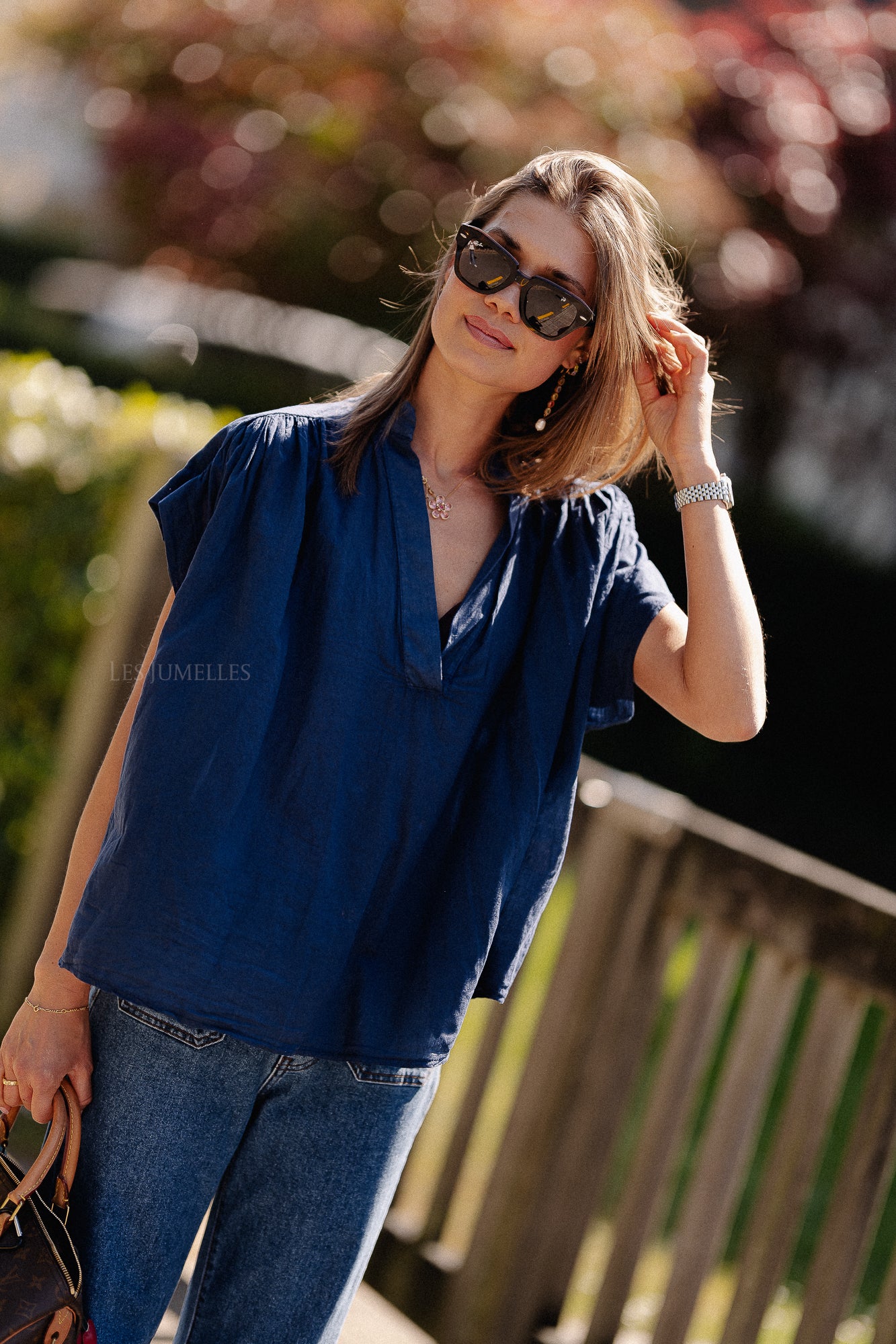 Portia blouse navy