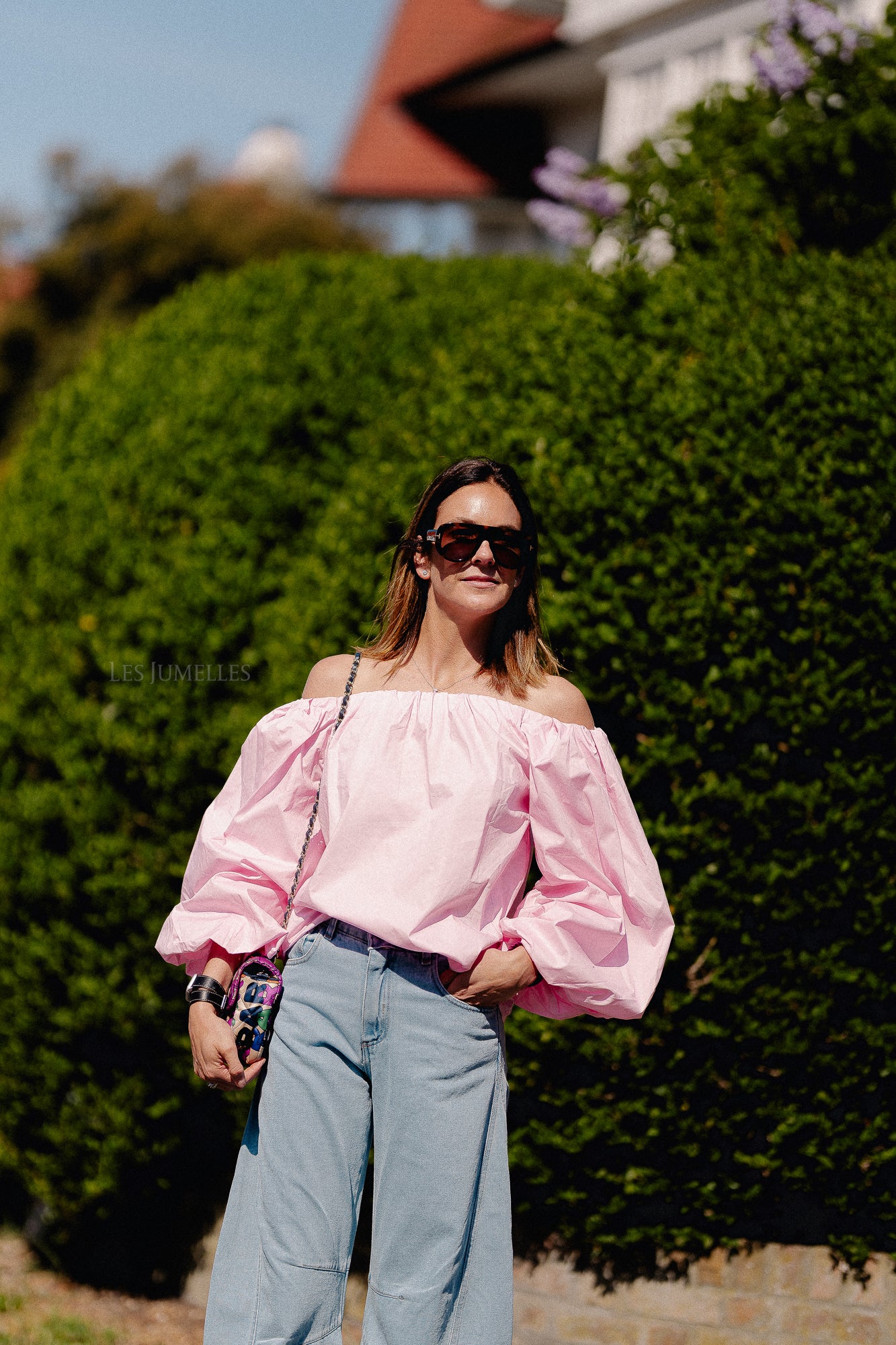 Fran off shoulder blouse pink