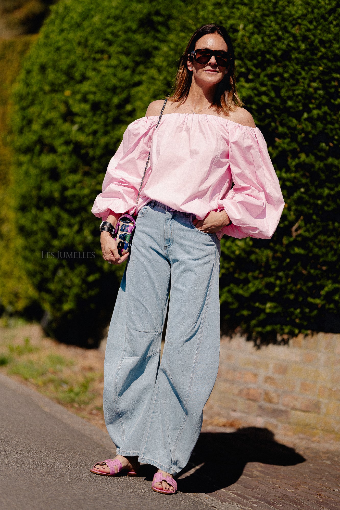 Fran off shoulder blouse pink