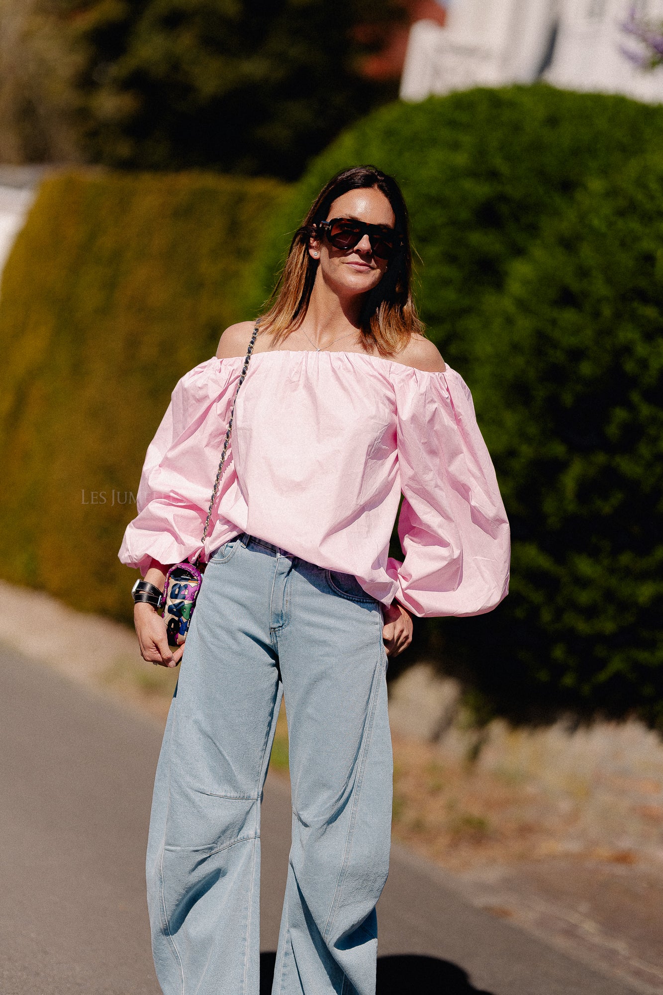 Fran off shoulder blouse pink