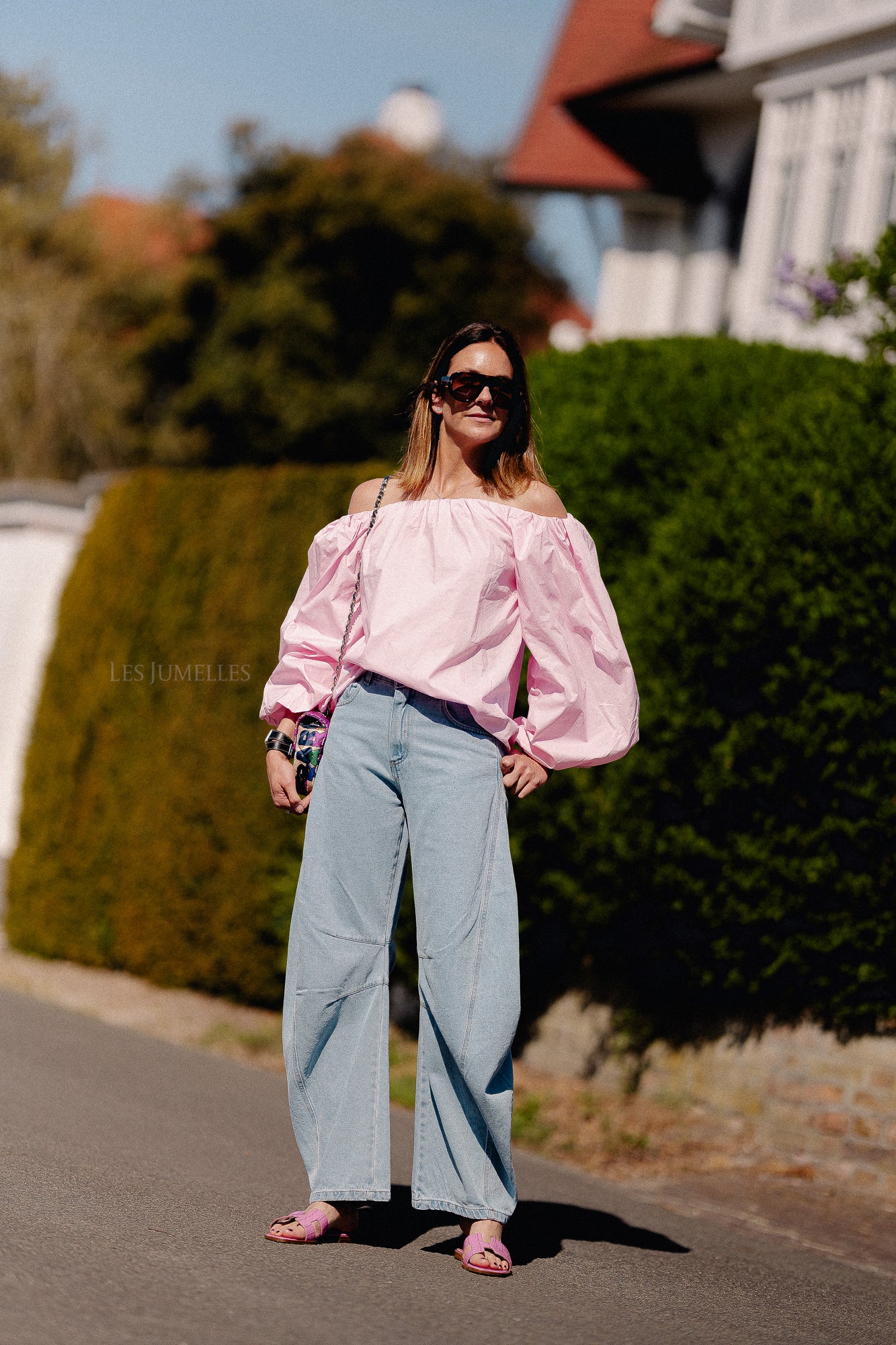 Fran off shoulder blouse pink