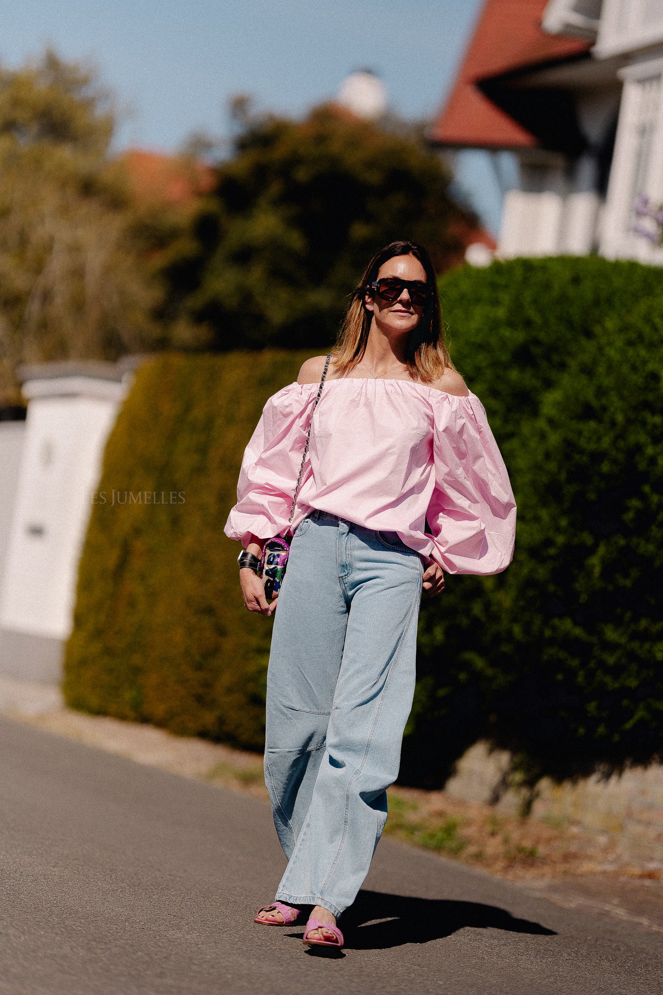 Fran off shoulder blouse pink
