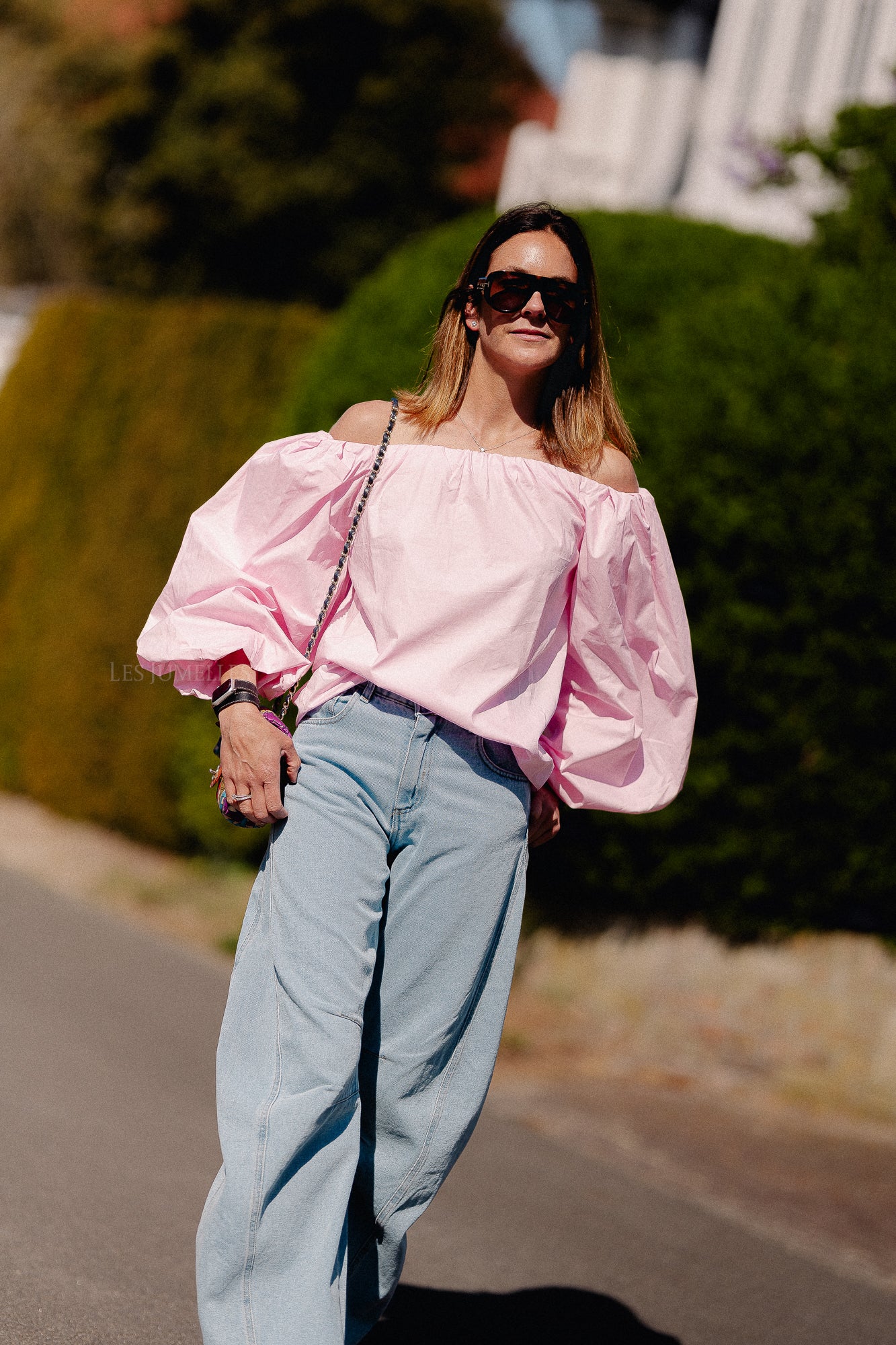 Fran off shoulder blouse pink