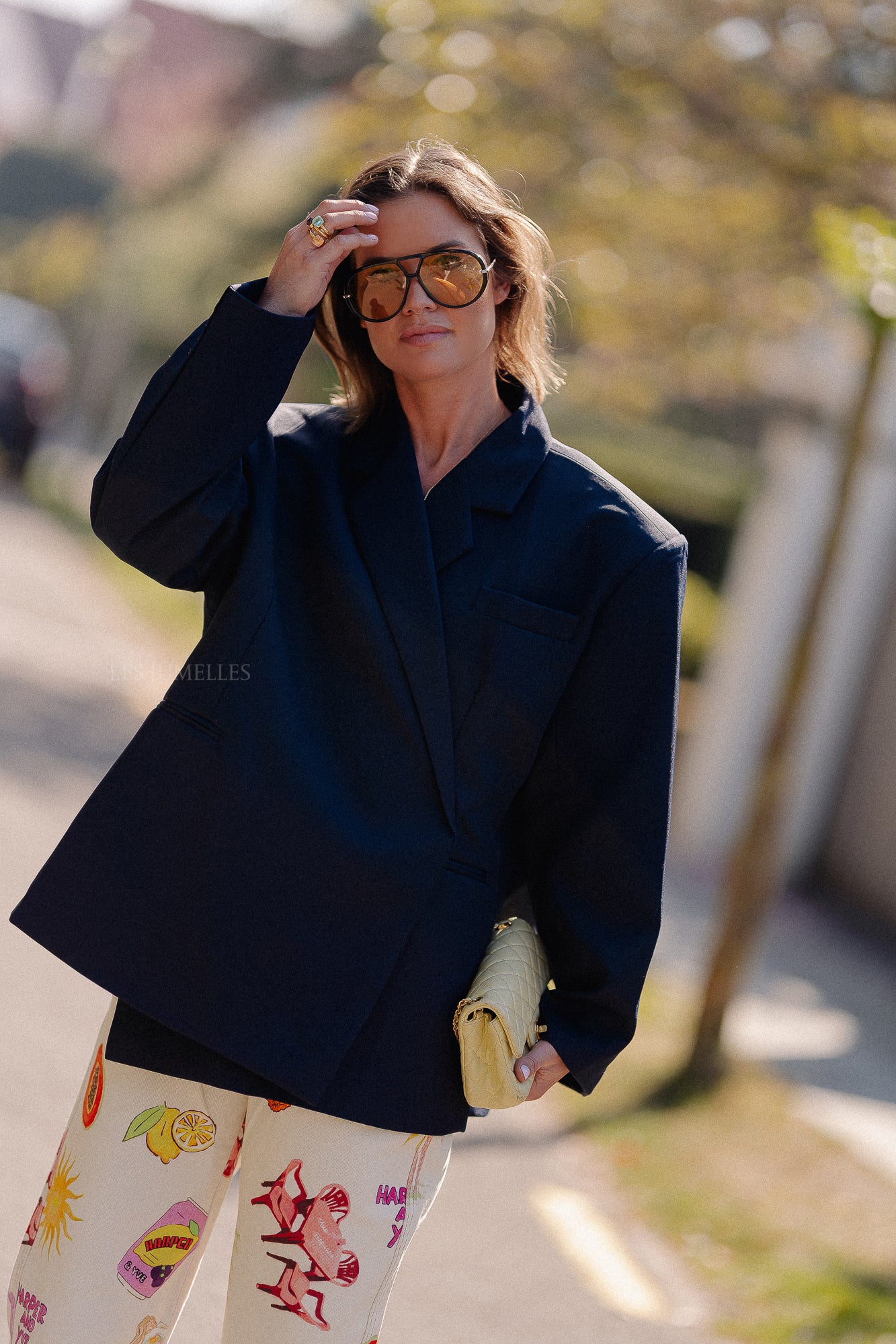 Chloe oversized blazer midnight blue