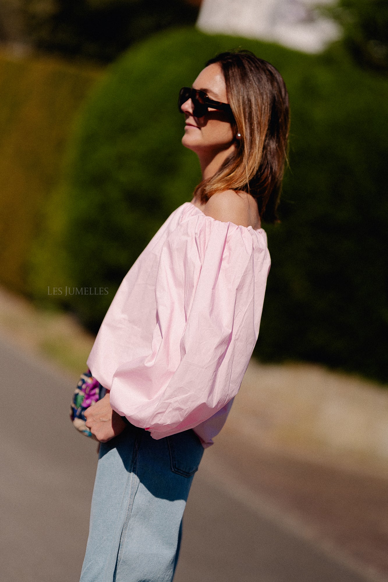 Fran off shoulder blouse pink