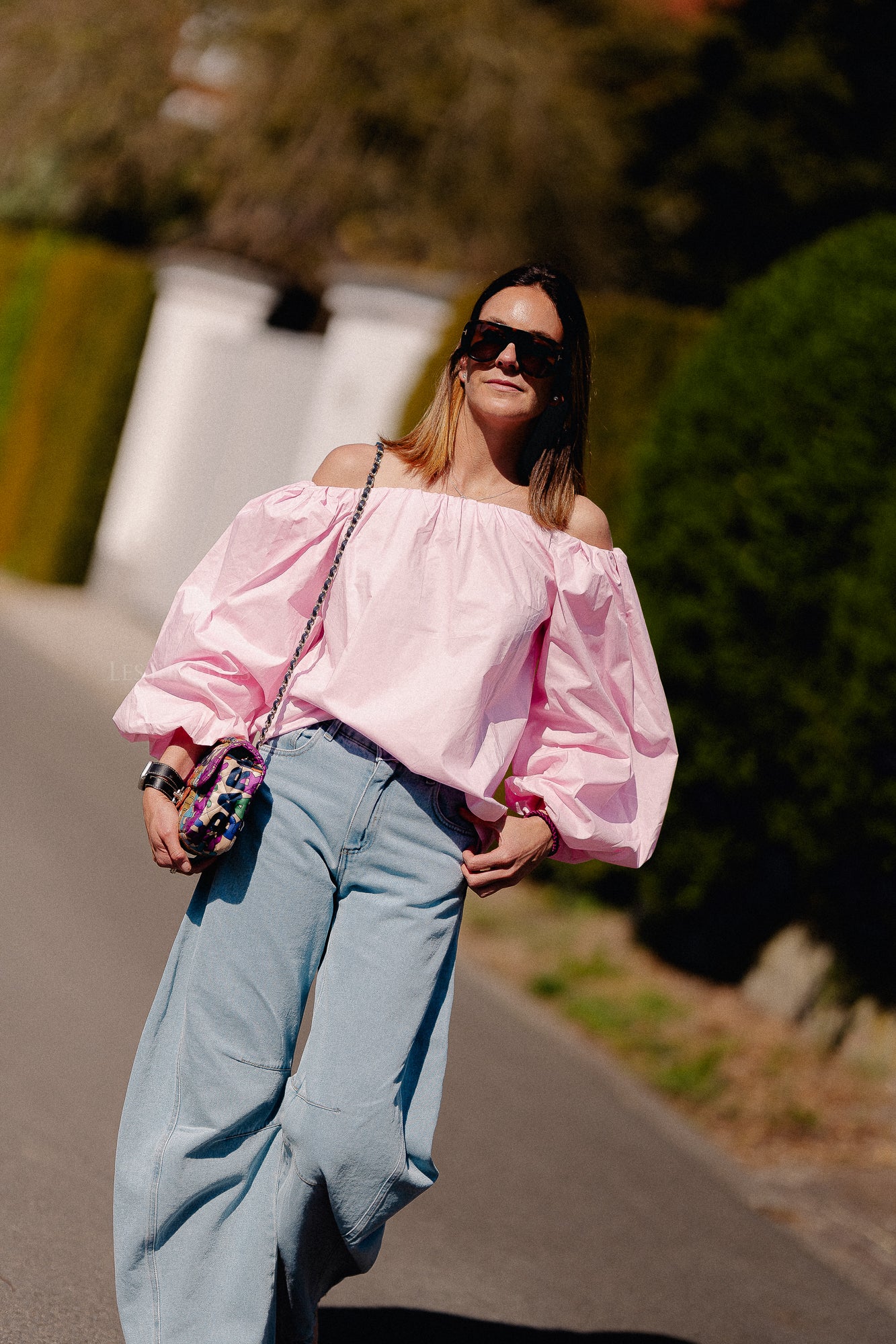 Fran off shoulder blouse pink