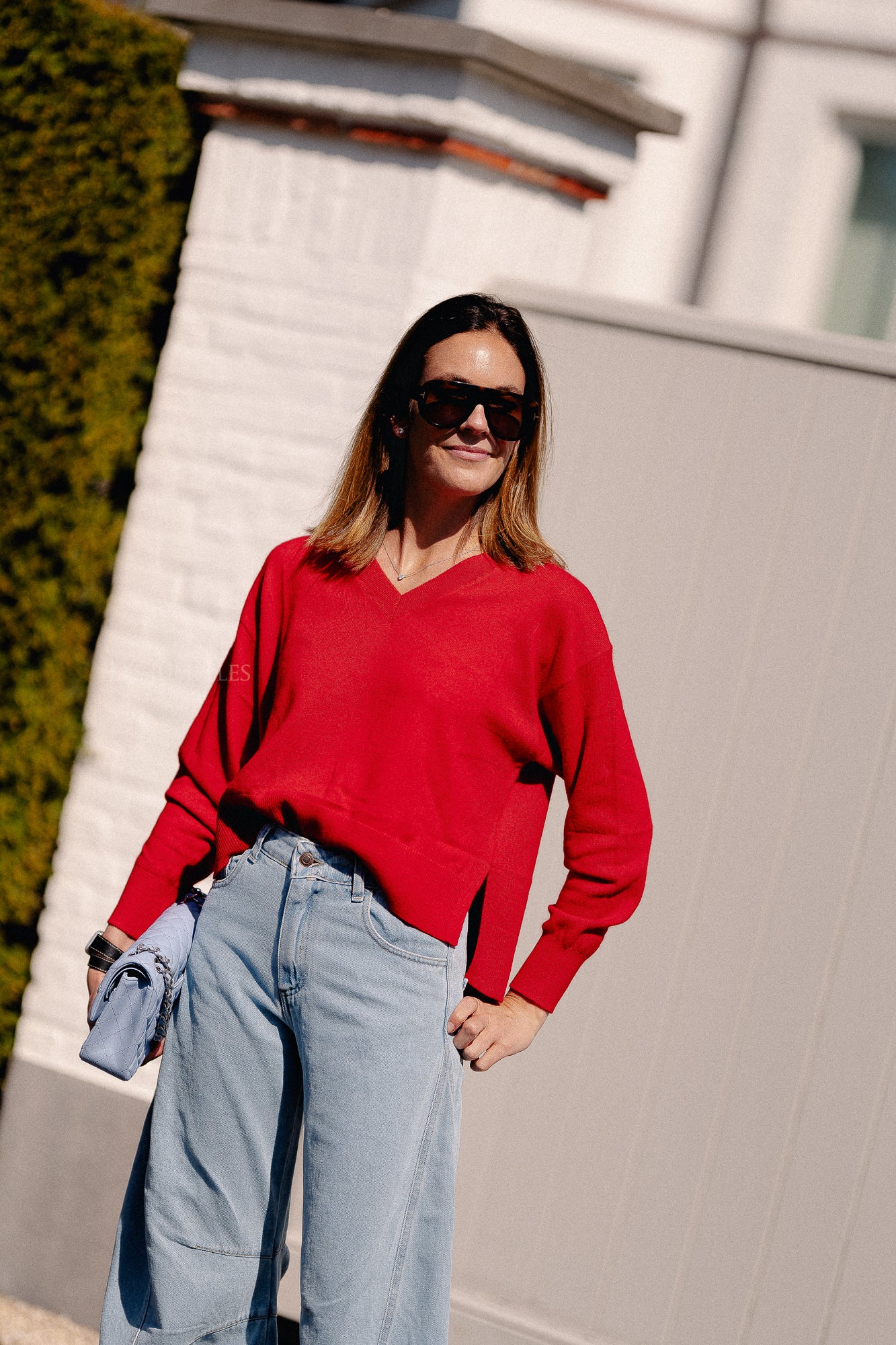 Cosette V-neck jumper red