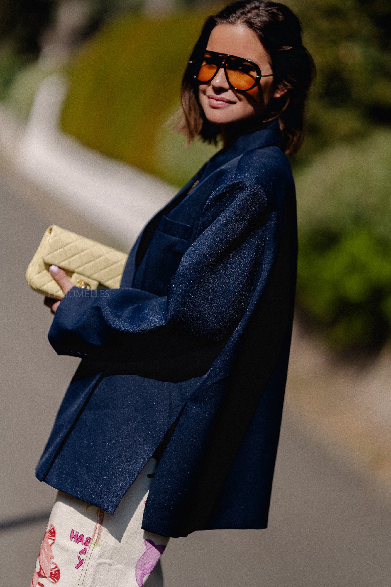 Chloe oversized blazer midnight blue
