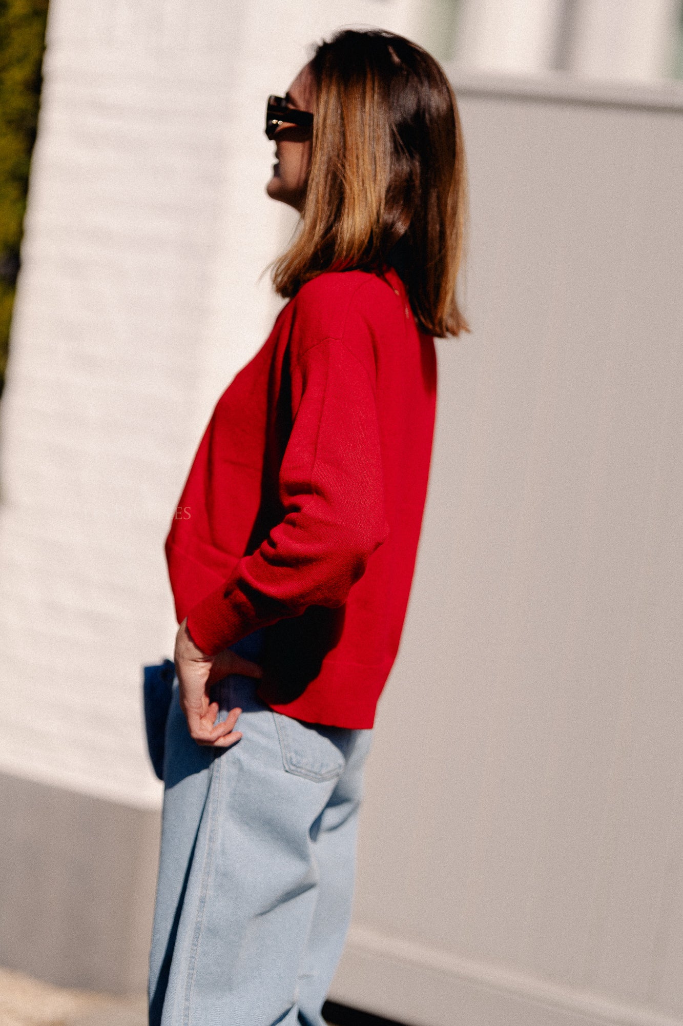 Cosette V-neck jumper red