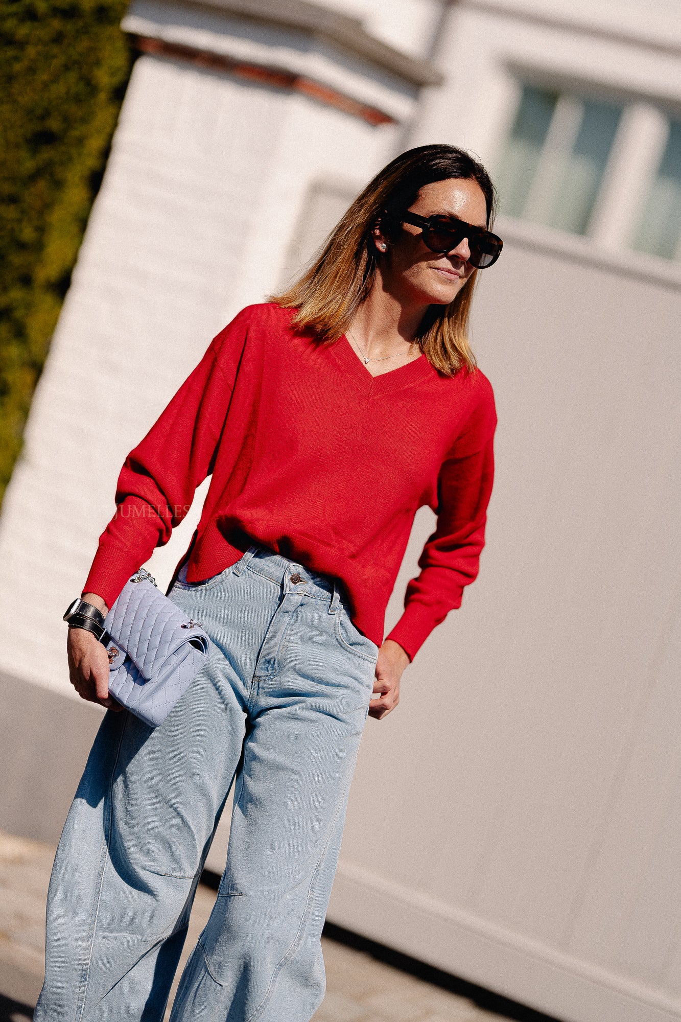 Cosette V-neck jumper red