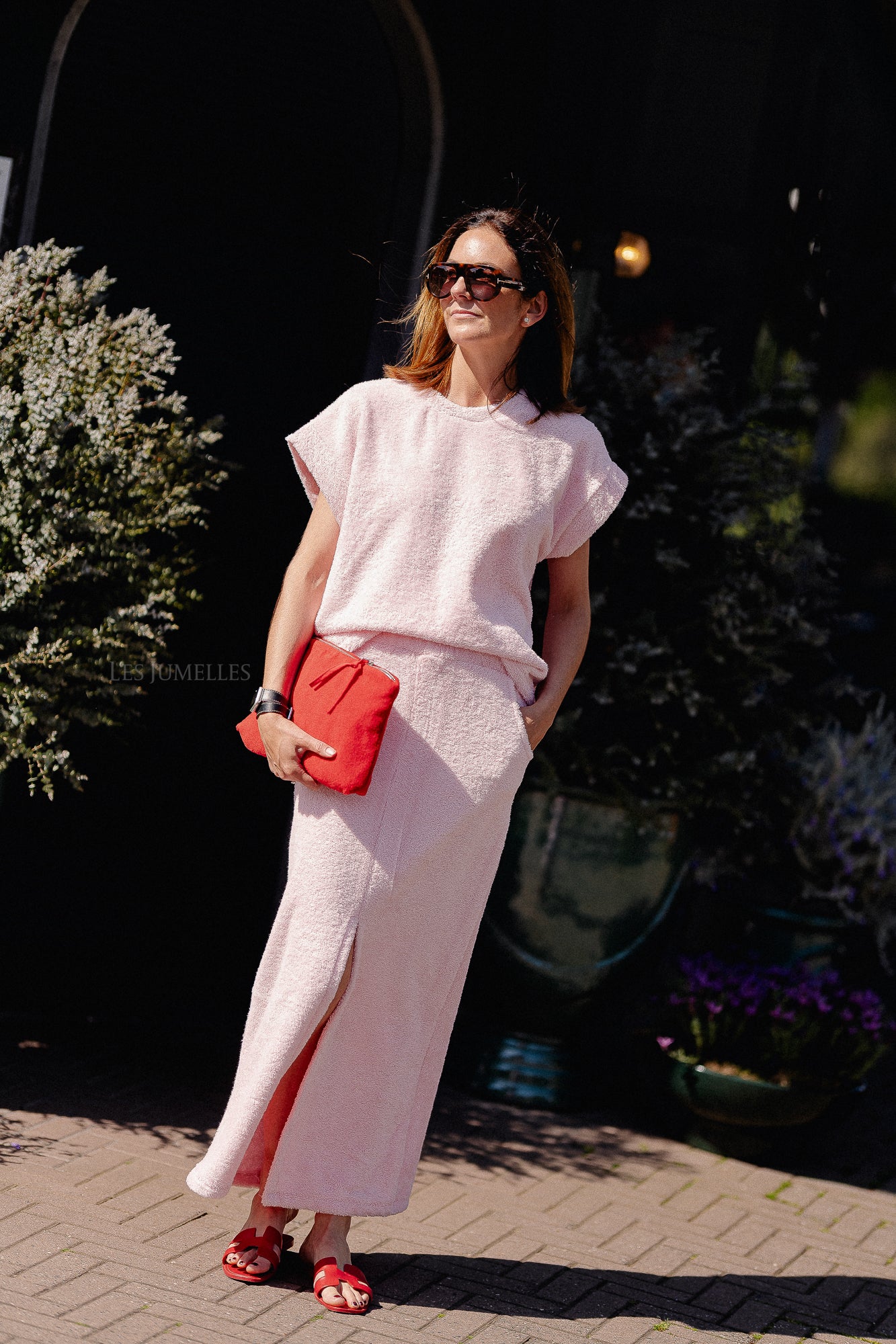 Annabelle terry skirt baby pink