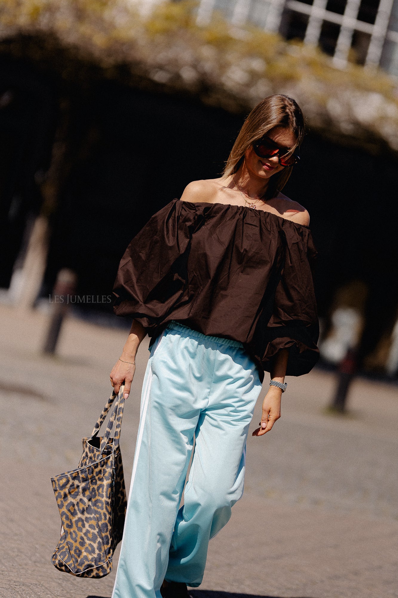 Fran off shoulder blouse hot chocolate