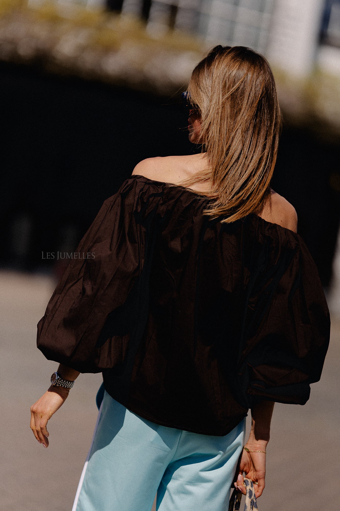 Fran off shoulder blouse hot chocolate