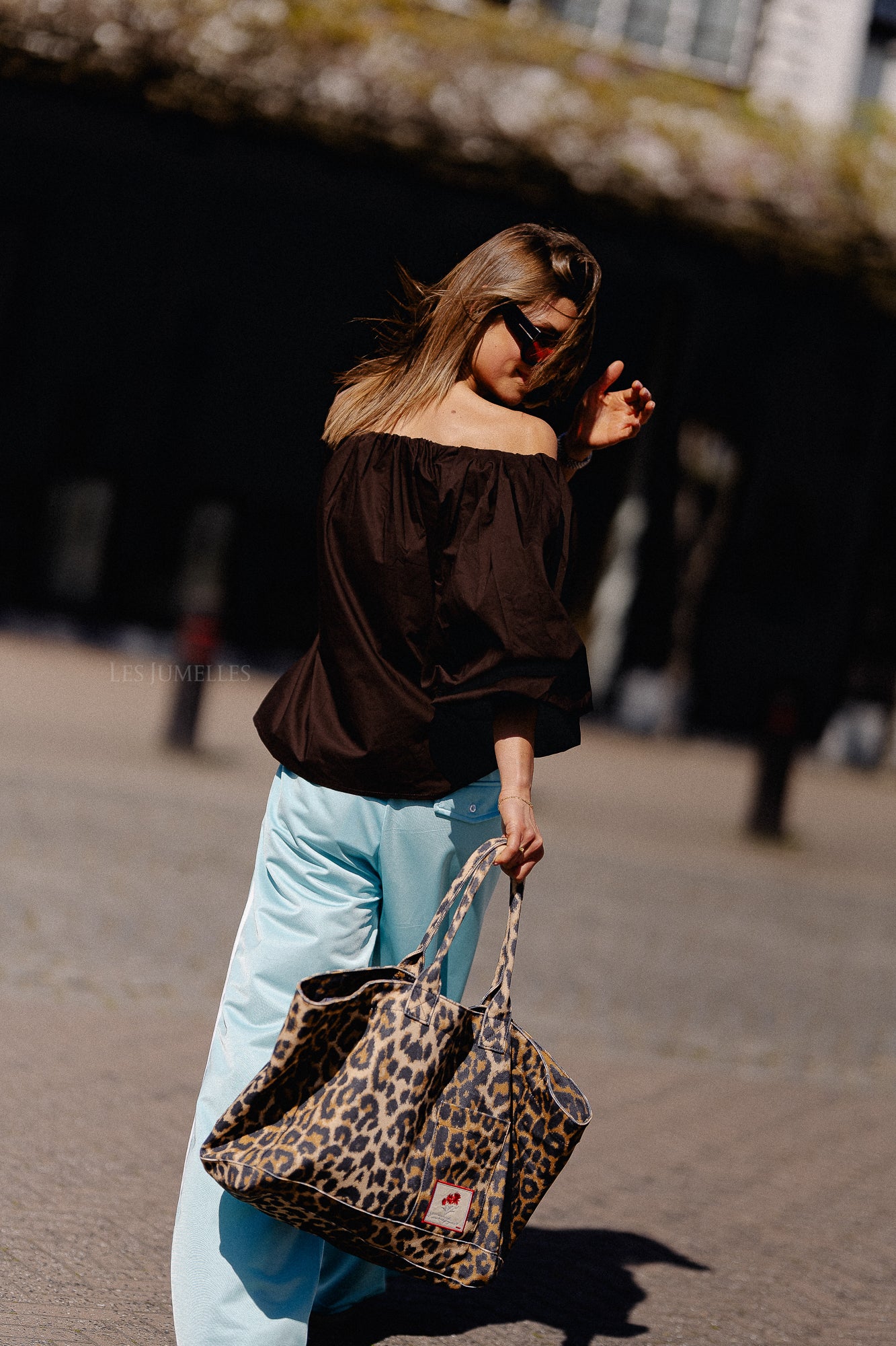 Fran off shoulder blouse hot chocolate
