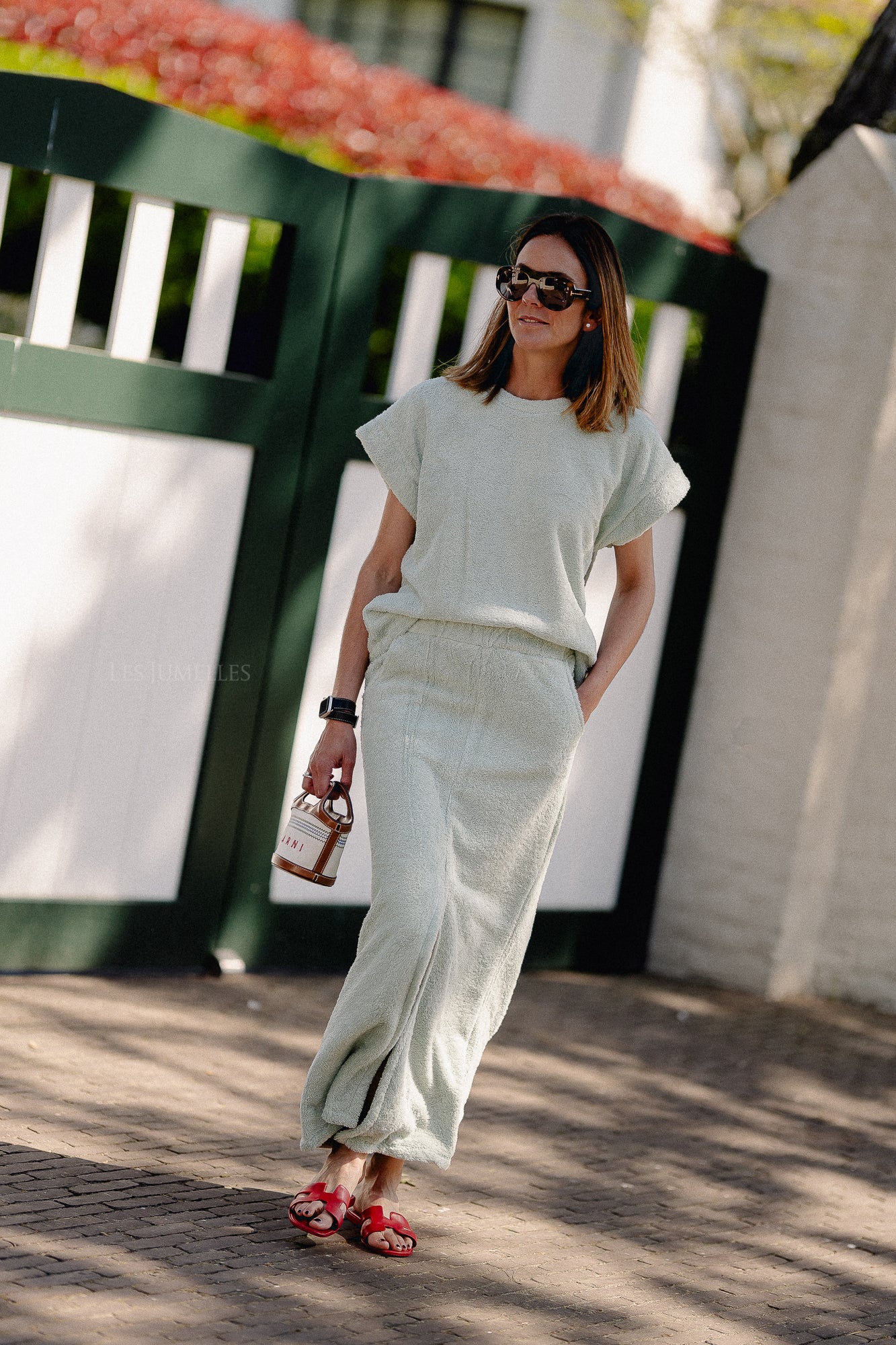 Annabelle terry skirt mint green
