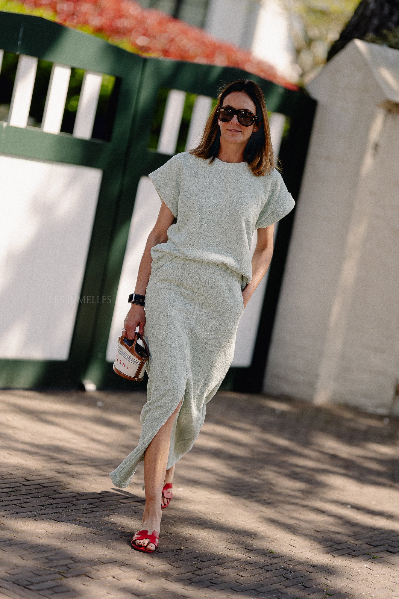 Annabelle terry skirt mint green
