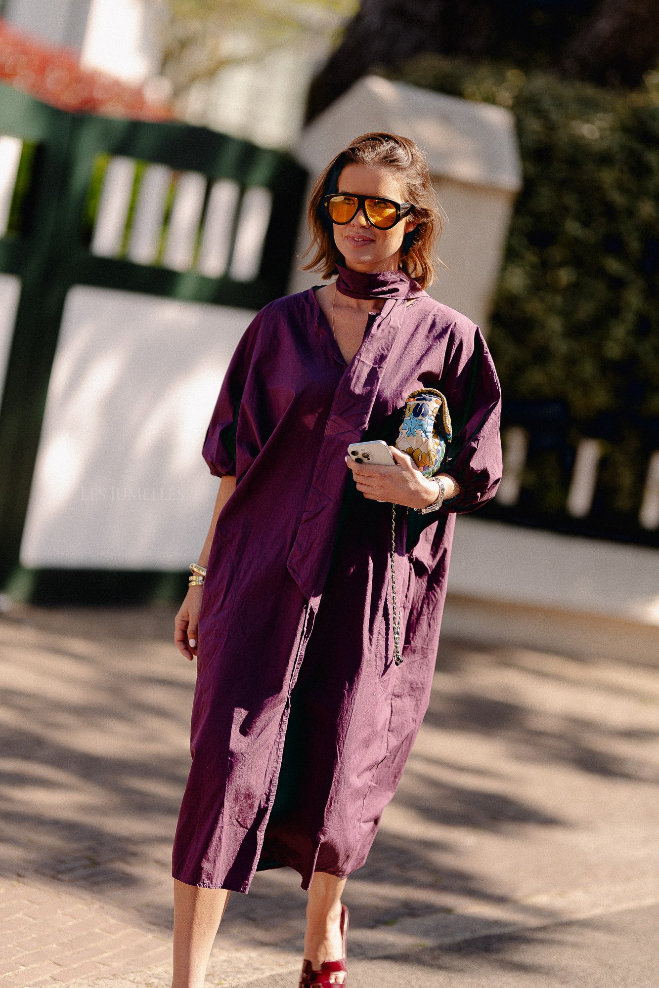Bonnie long dress aubergine