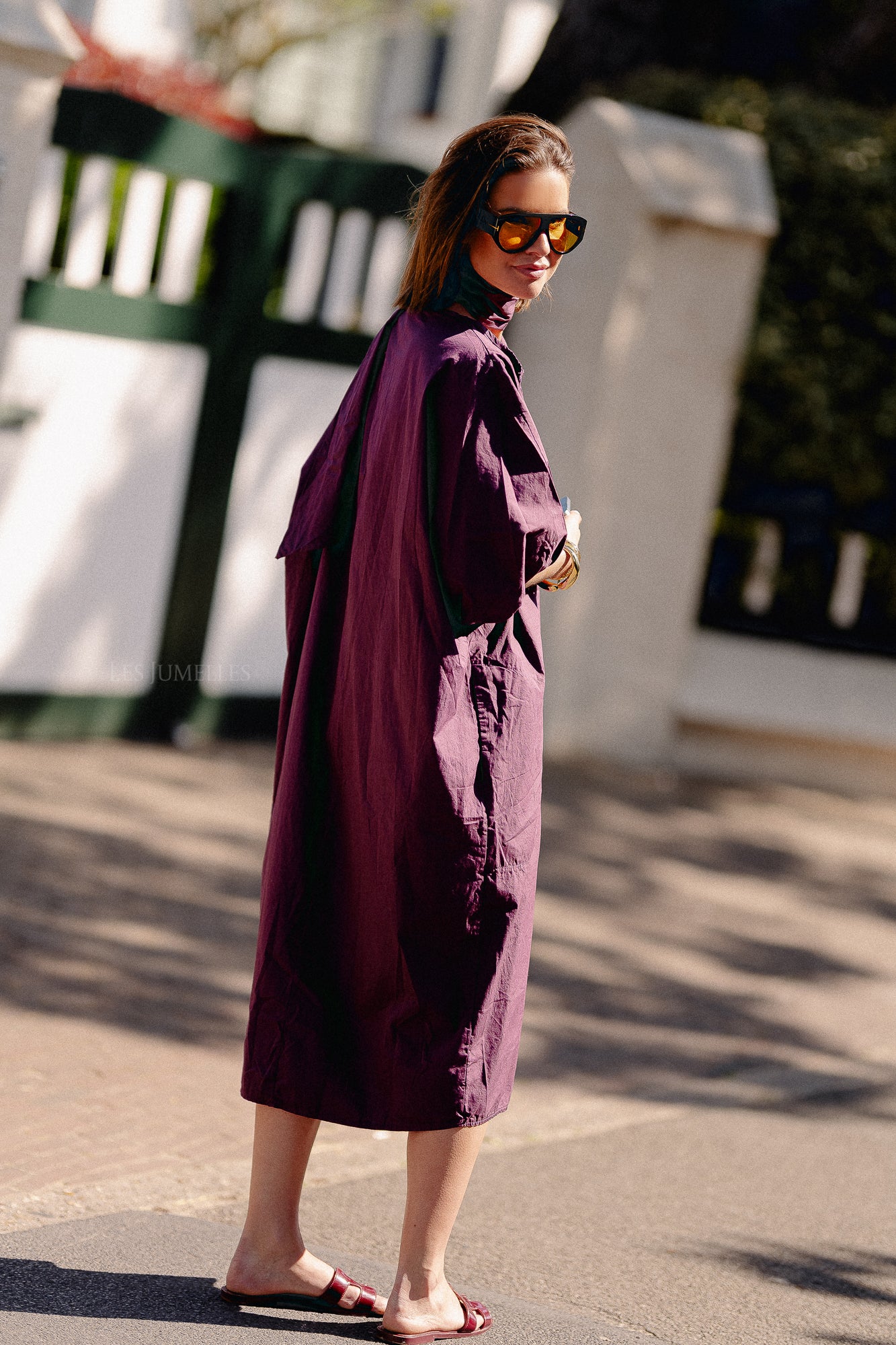 Bonnie long dress aubergine