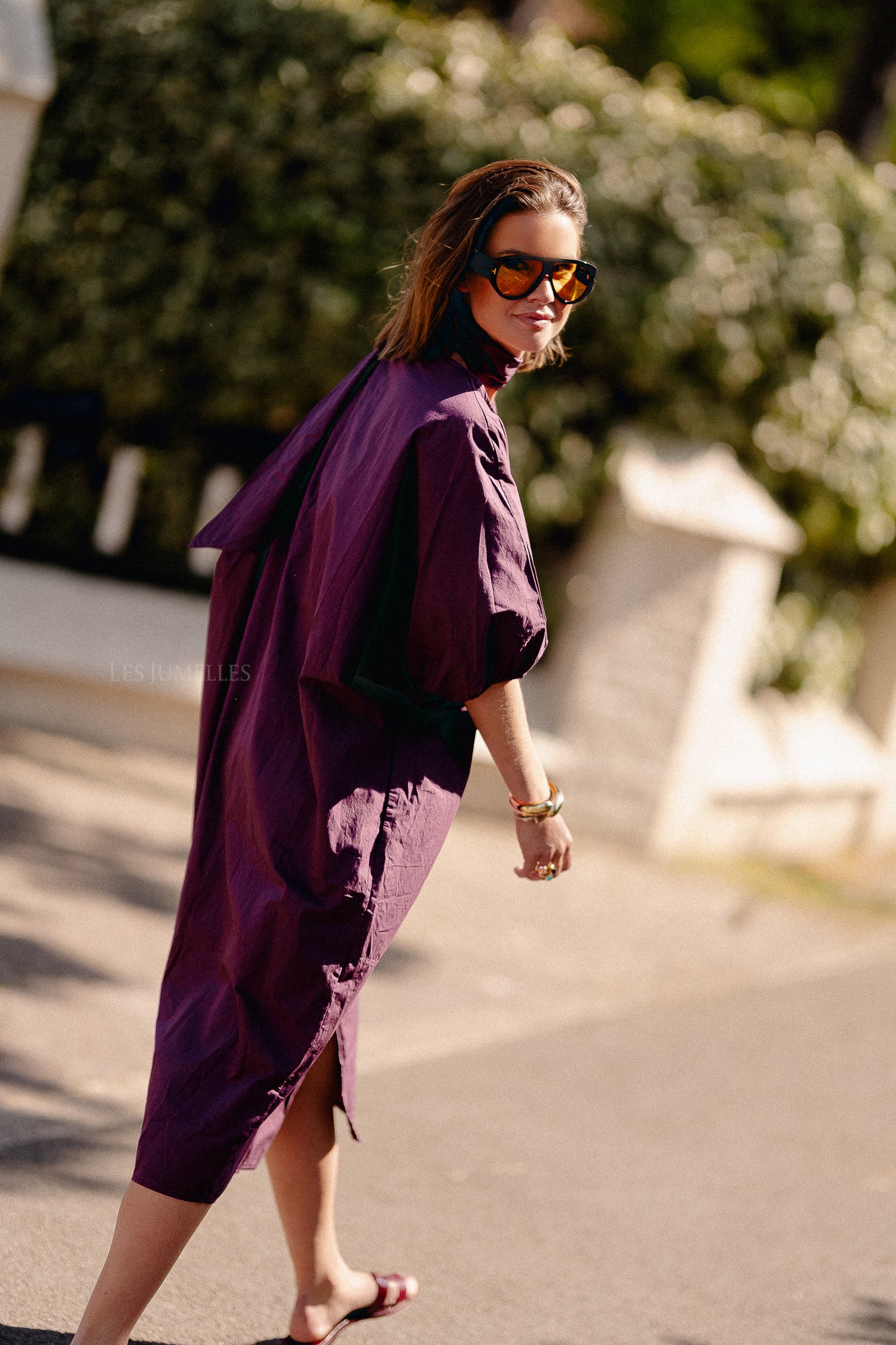 Bonnie long dress aubergine