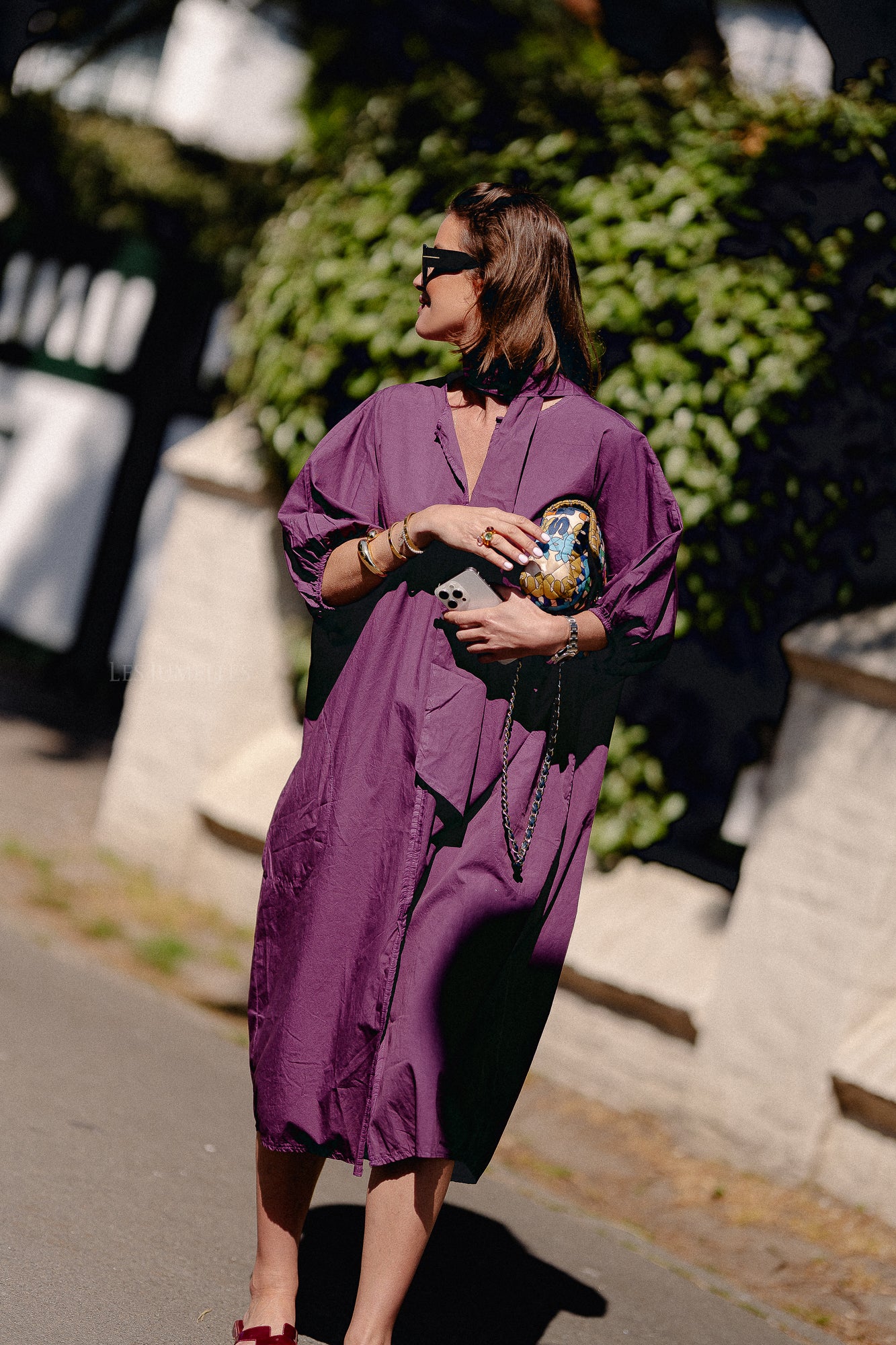 Bonnie long dress aubergine