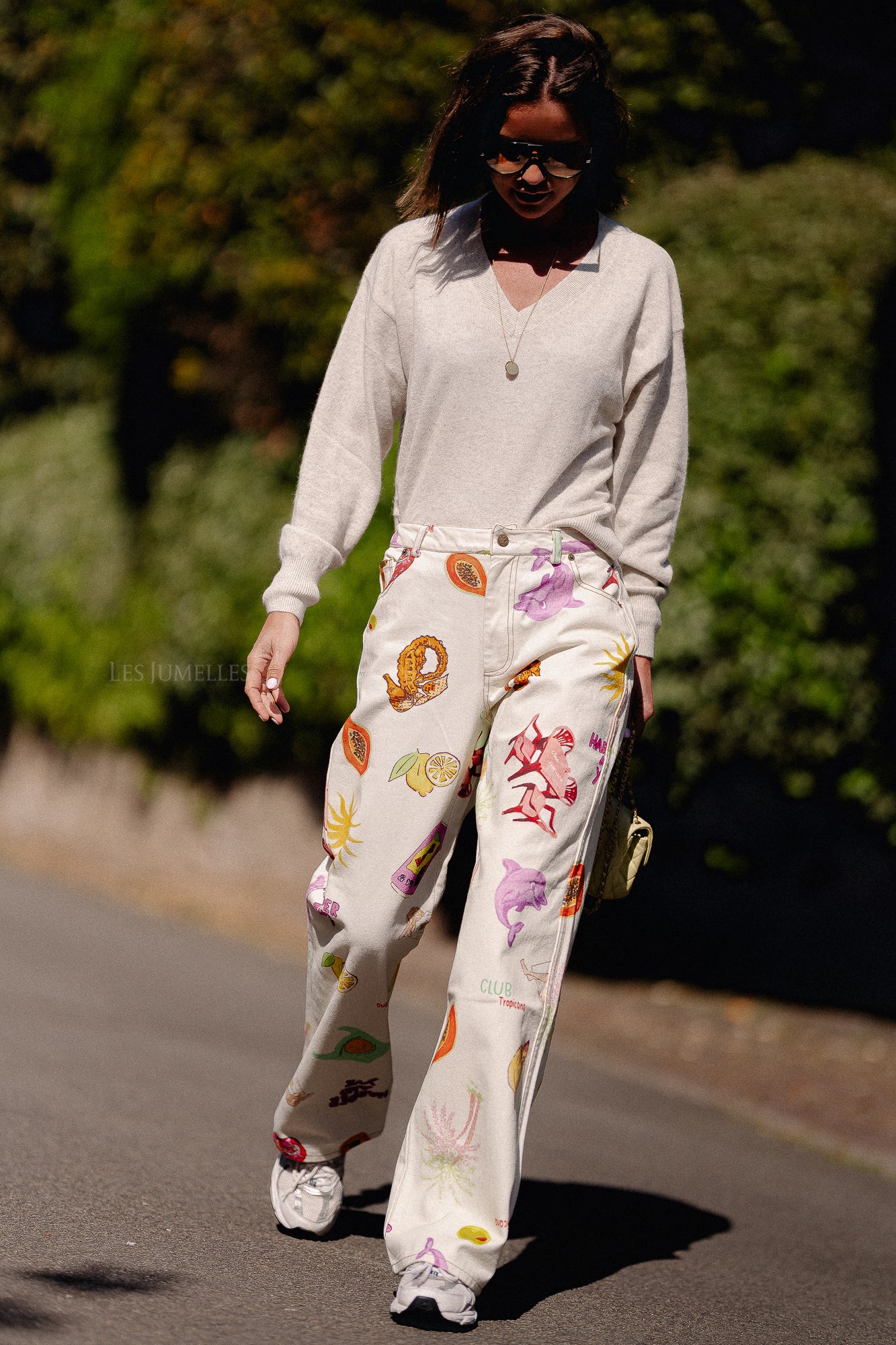 Cosette V-neck jumper beige melange