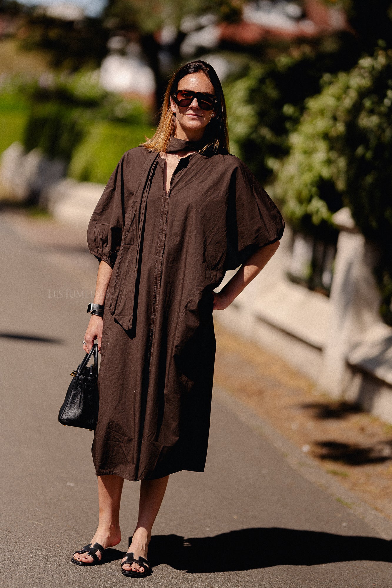 Bonnie long dress dark brown