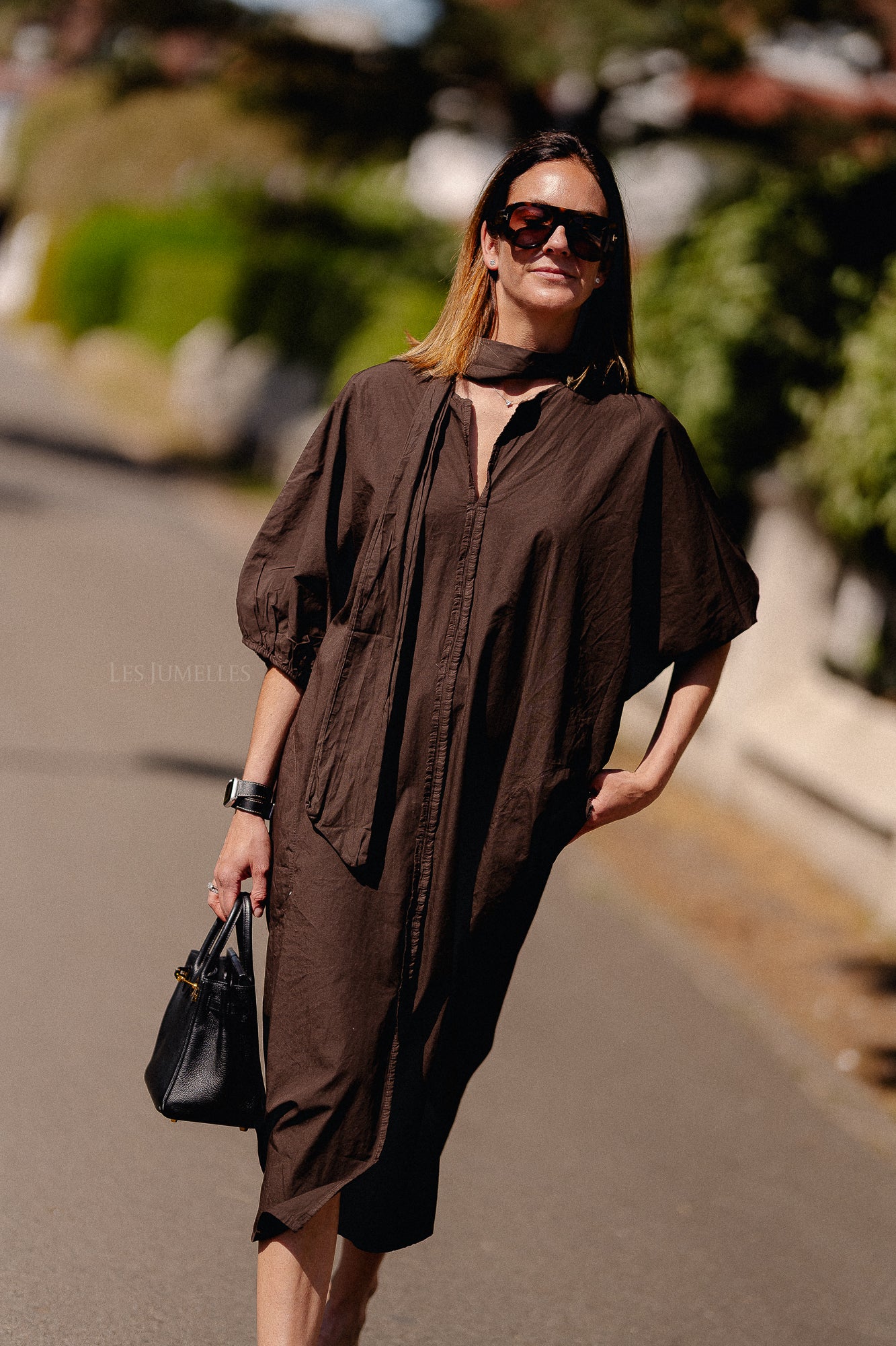 Bonnie long dress dark brown