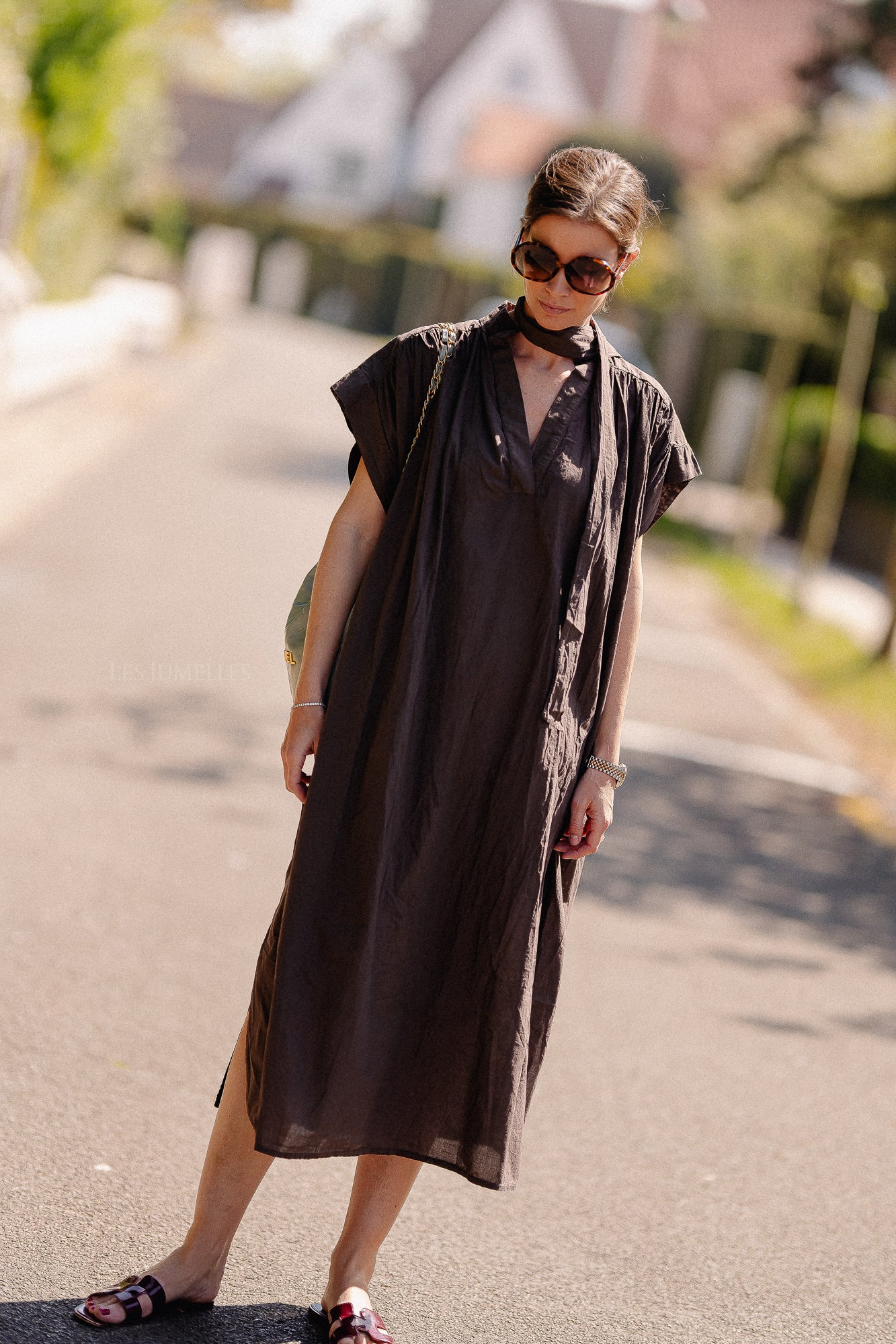 Portia dress hot chocolate