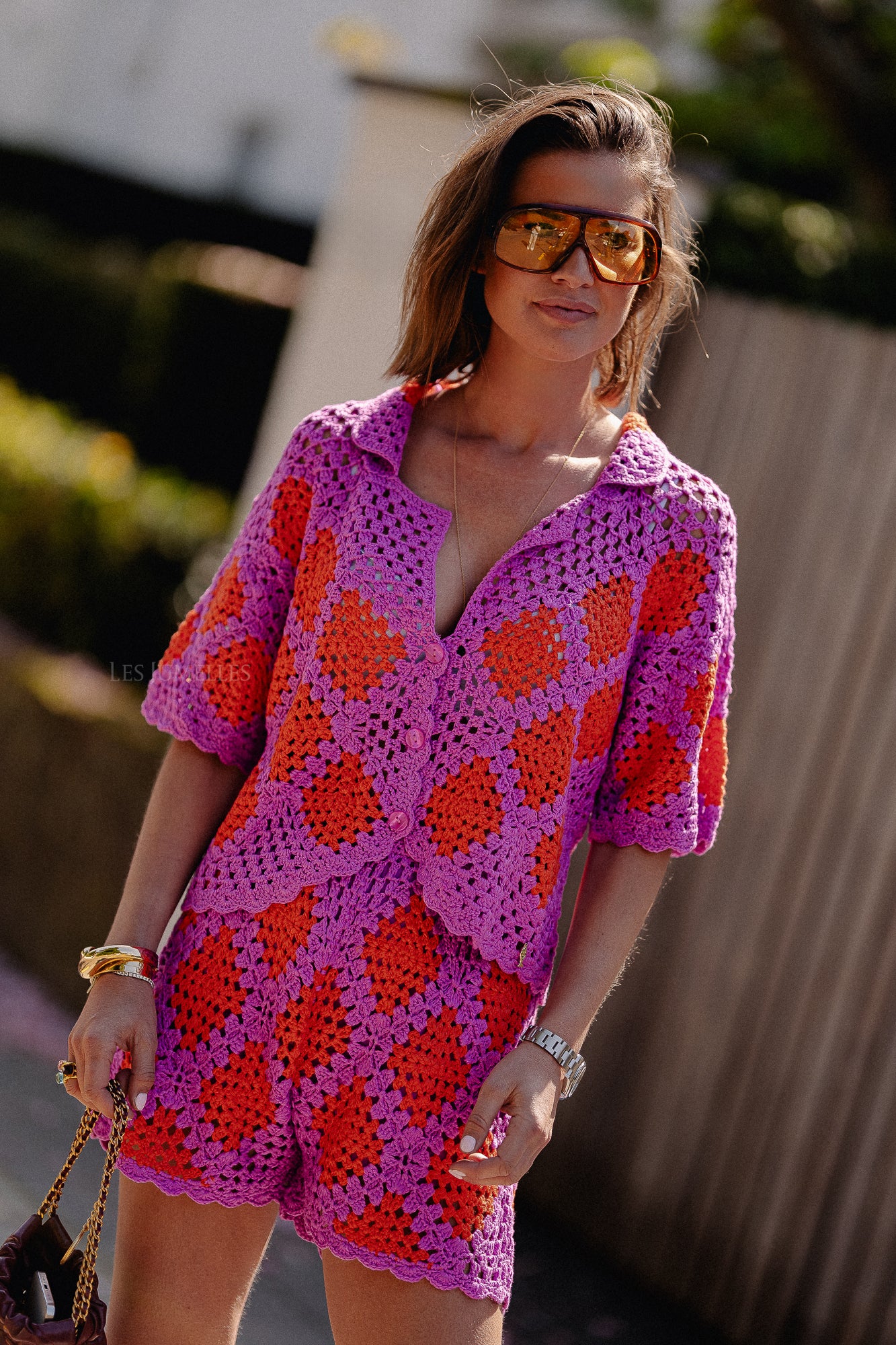 Loca short vivid viola/sunset orange