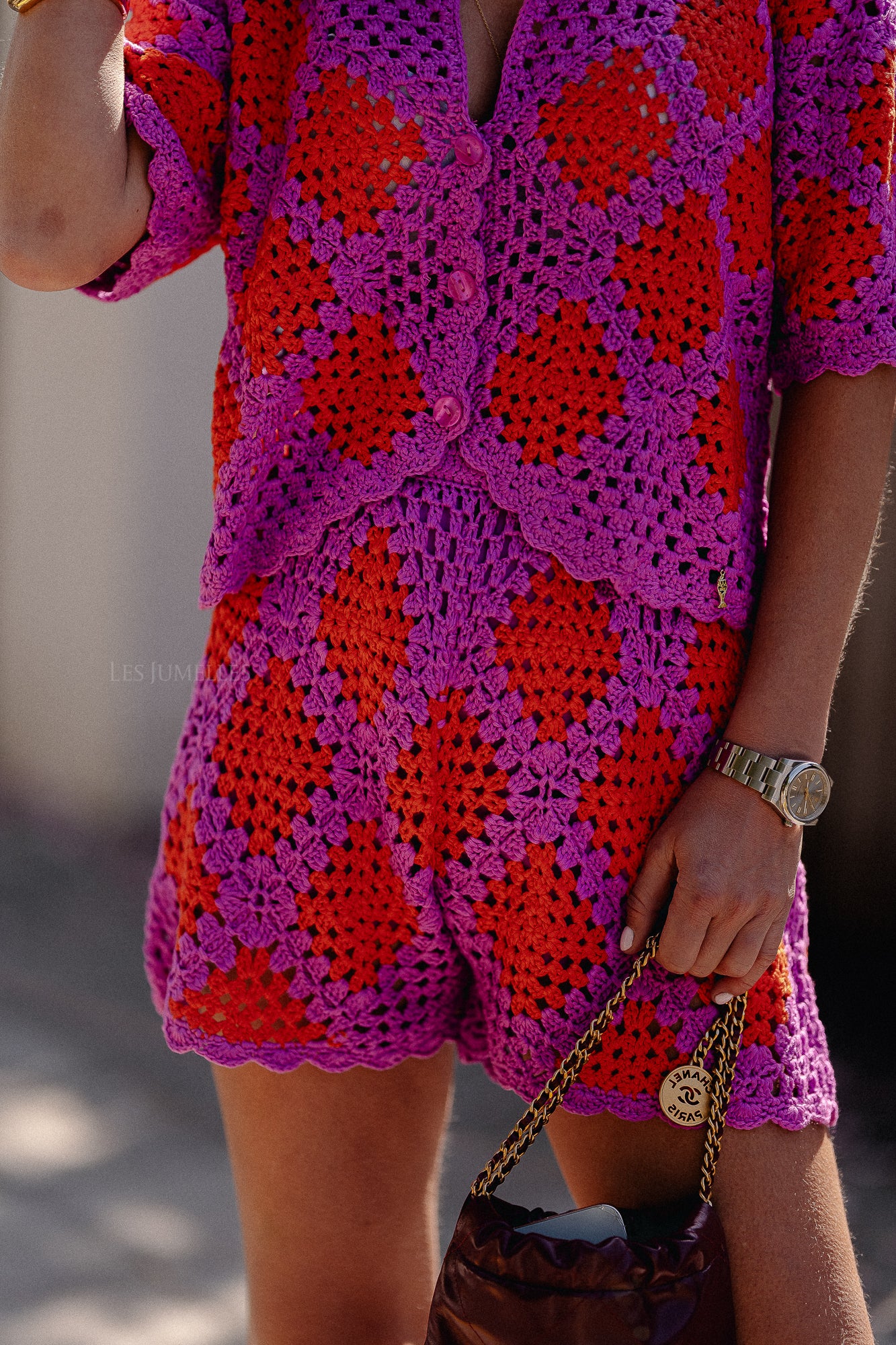 Loca short vivid viola/sunset orange