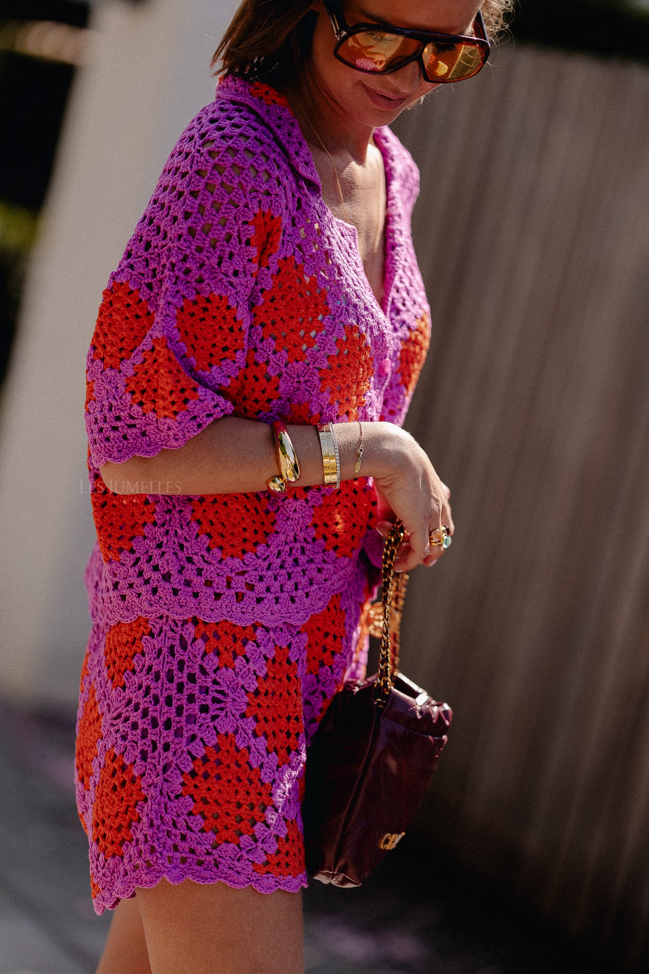 Loca short vivid viola/sunset orange